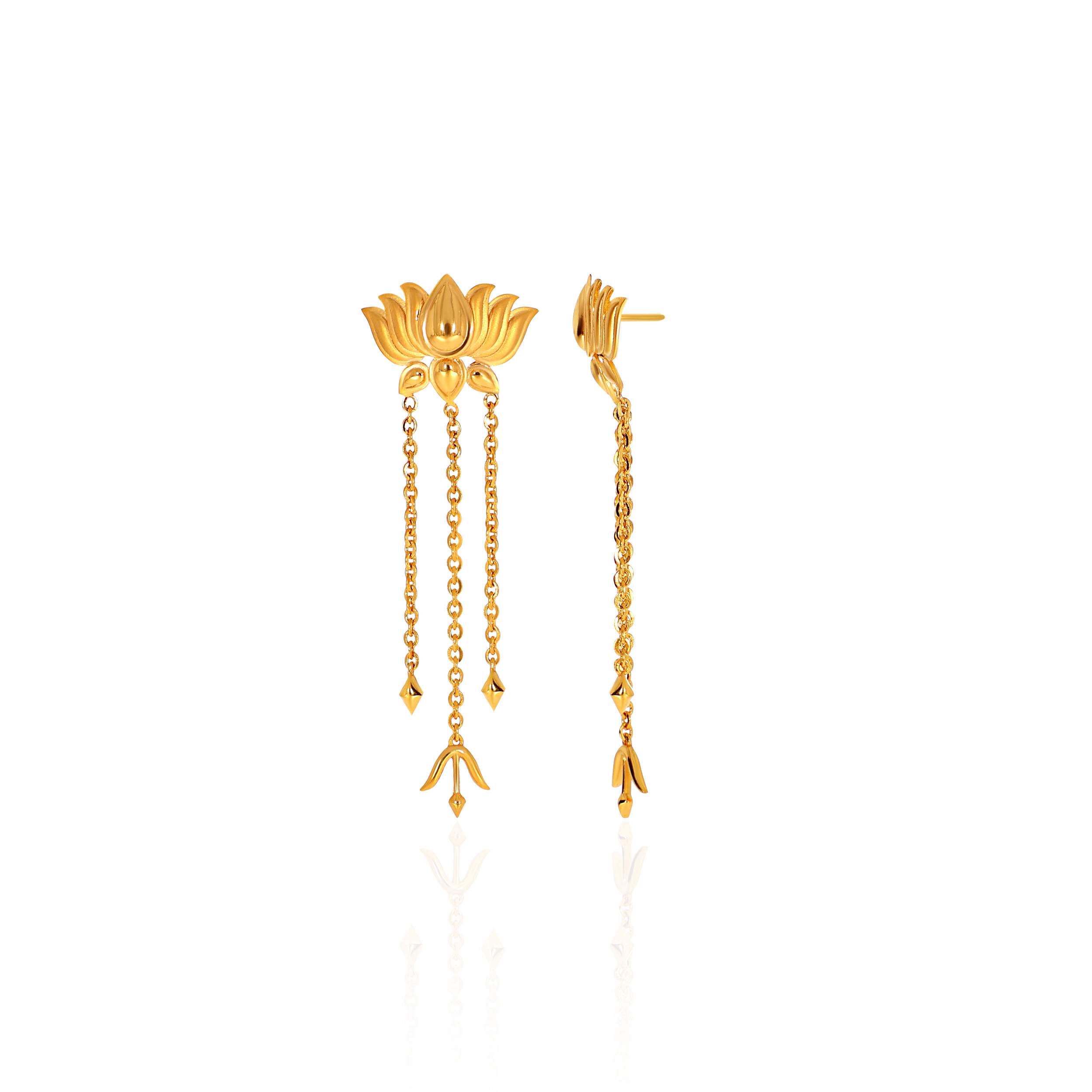22K Yellow Gold Drop Earrings-GP-SAD0005721 - Senco Gold and Diamonds
