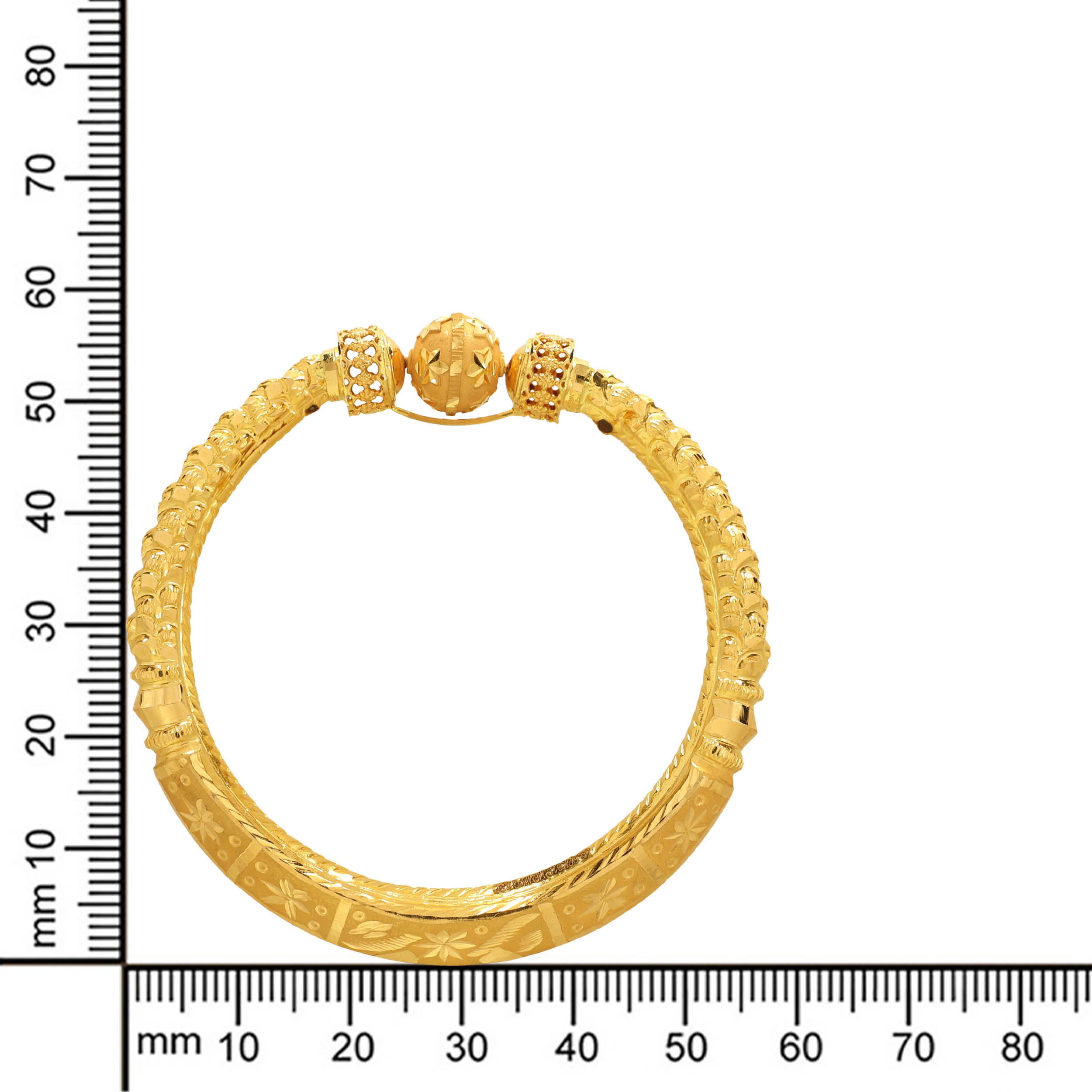 Ethnic Art Gold Mukh Bangle - Senco Gold and Diamonds