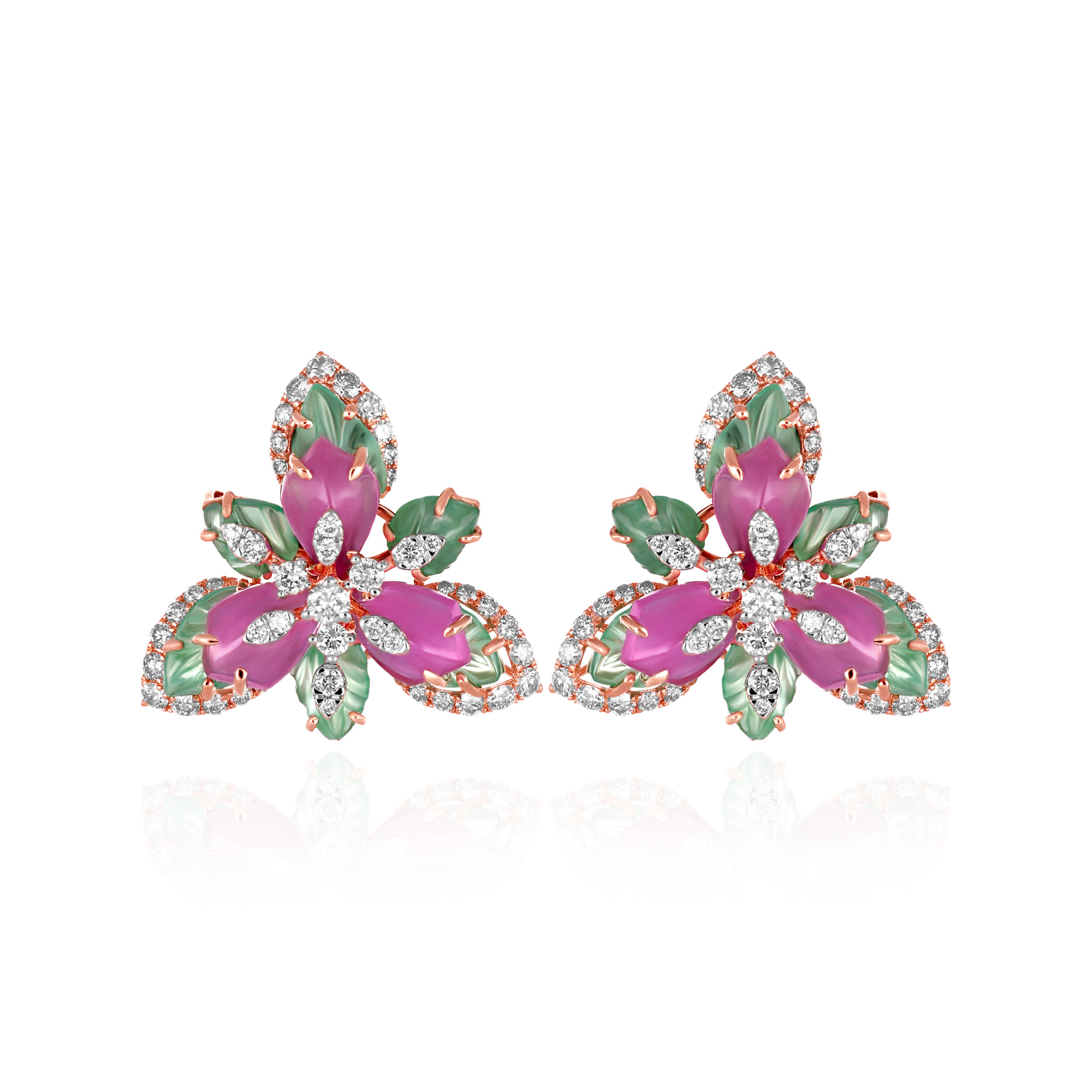 Rosalia Bloom Diamond Earrings - Senco Gold and Diamonds
