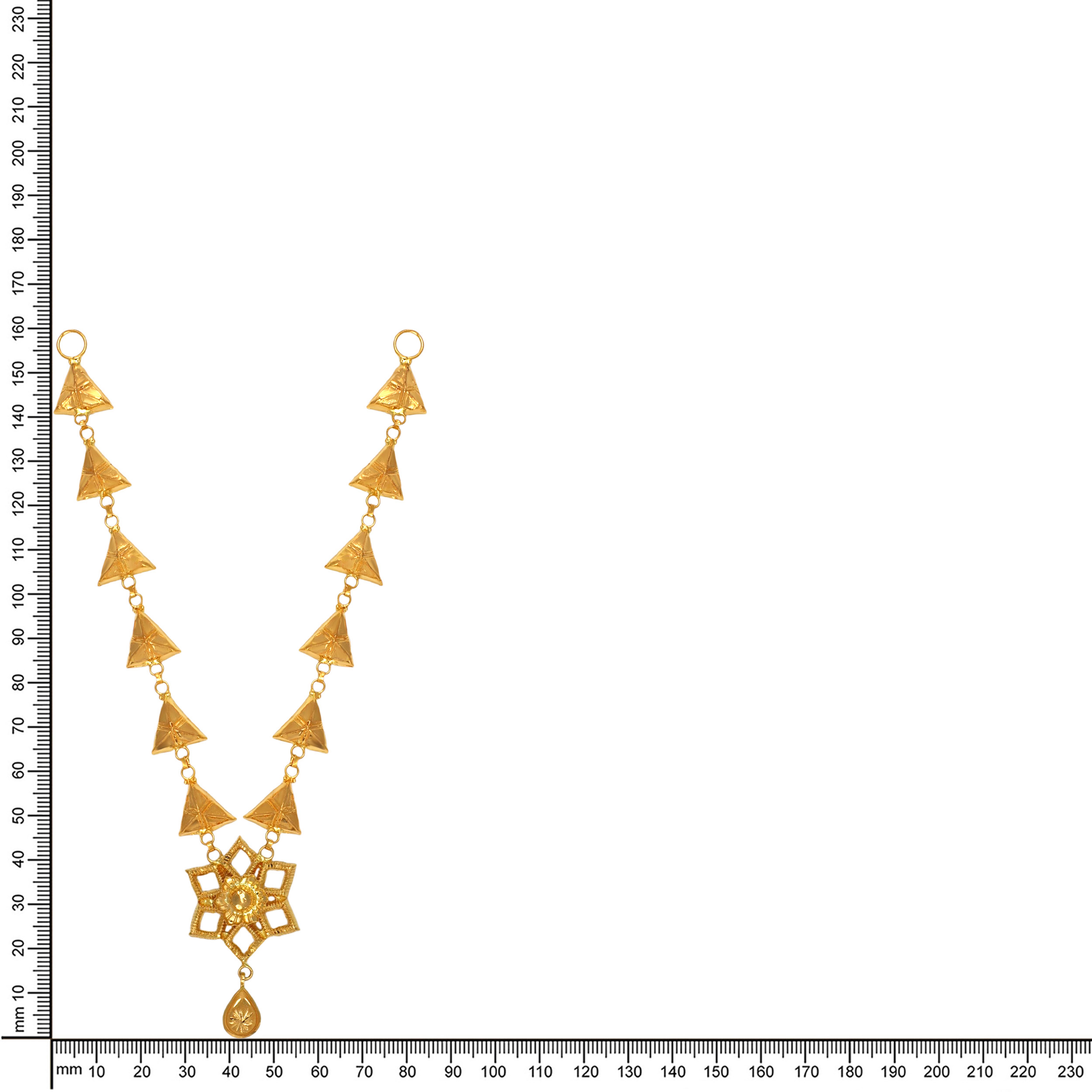 Classic Triad & Star Ethnic Gold Necklace - Senco Gold and Diamonds