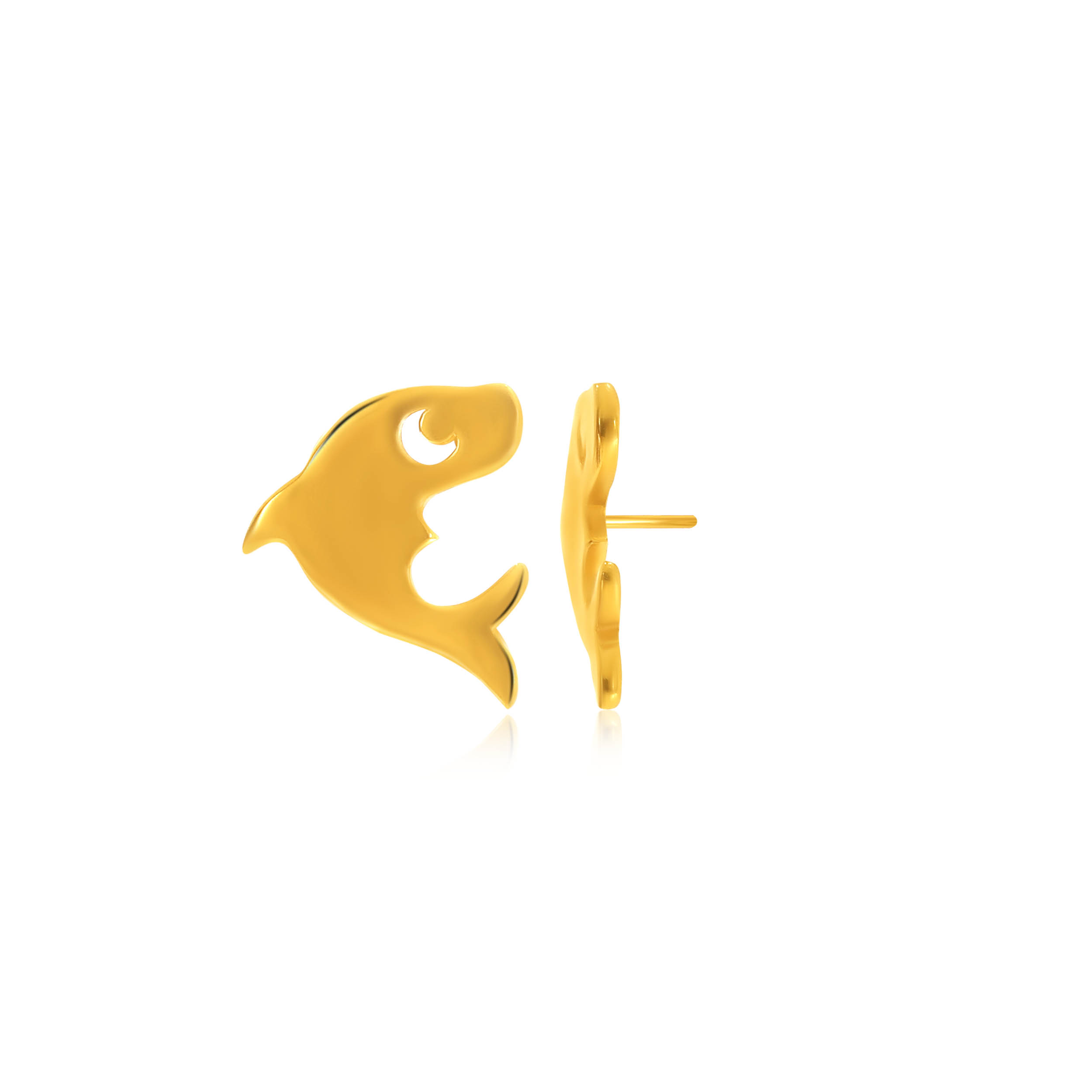 Mermaid's Dolphin Kids Gold Studs - Senco Gold and Diamonds