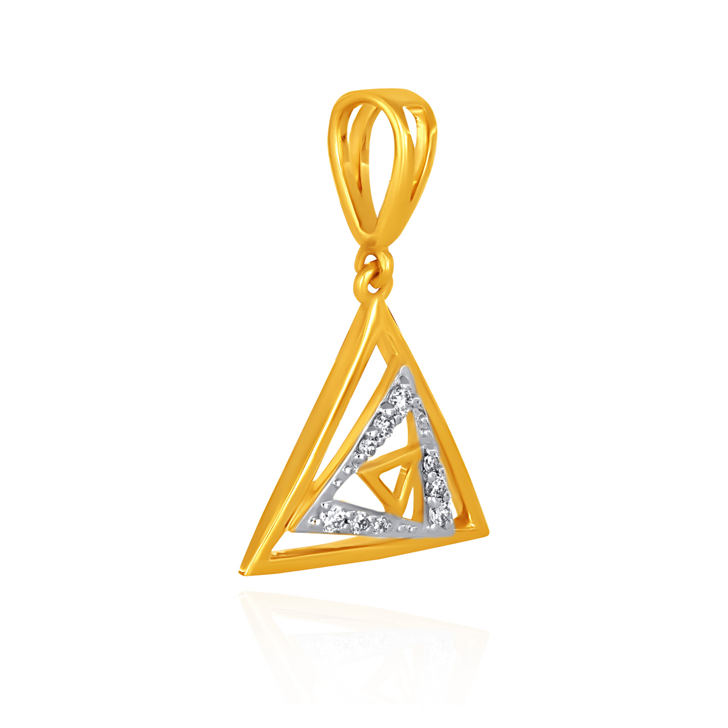 Nested Triangles Diamond Pendant - Senco Gold and Diamonds