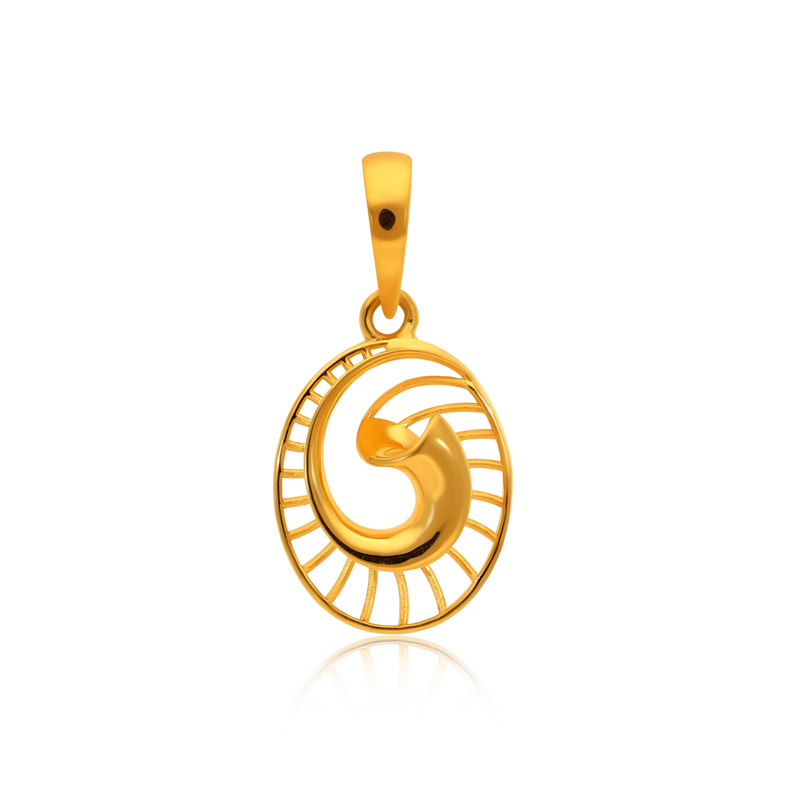 Sunlit Nebula Oval Gold Pendant - Senco Gold and Diamonds
