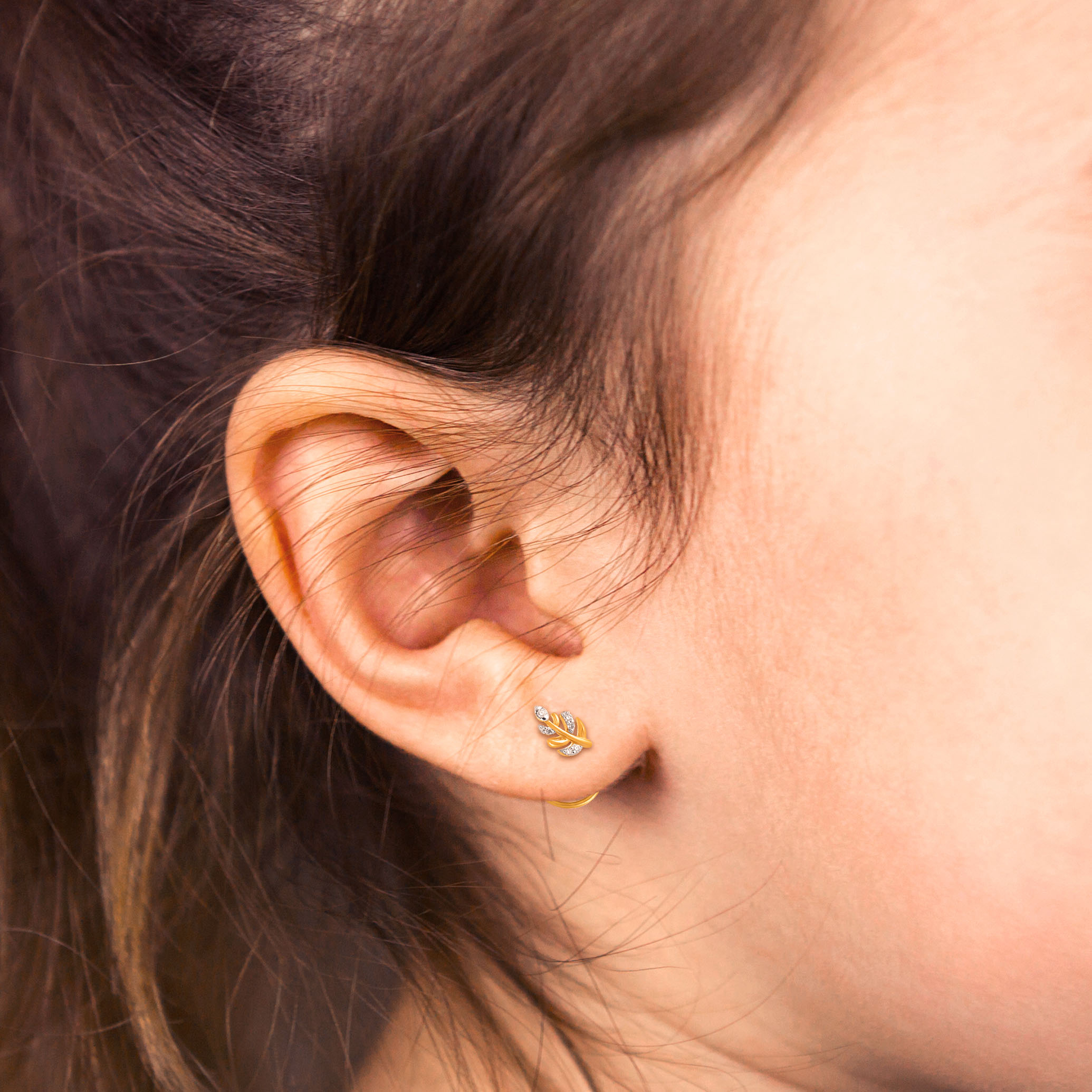 Leaflet Kids' Diamond Earrings - Senco Gold and Diamonds