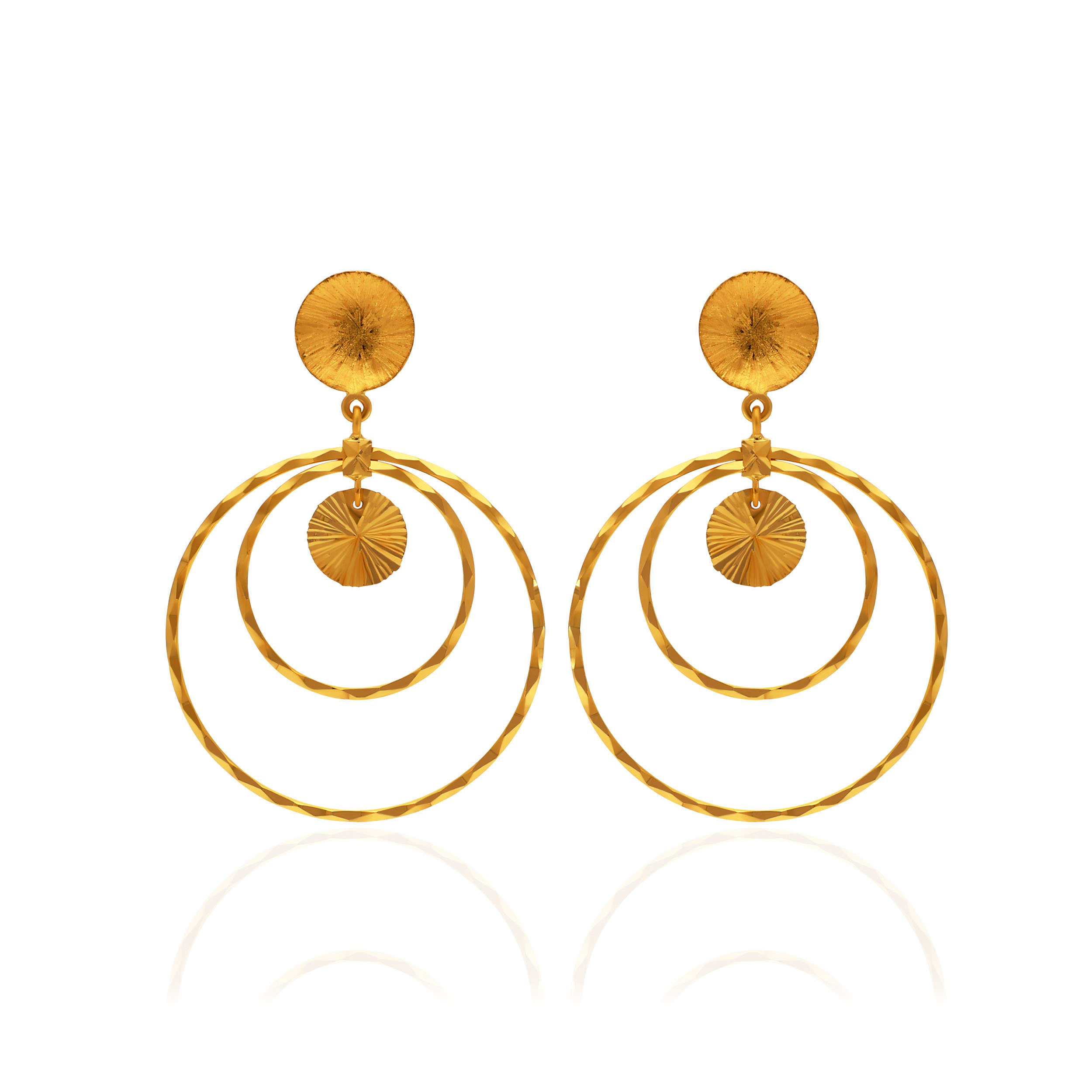 Glowing Cirque Gold Earrings - Senco Gold and Diamonds