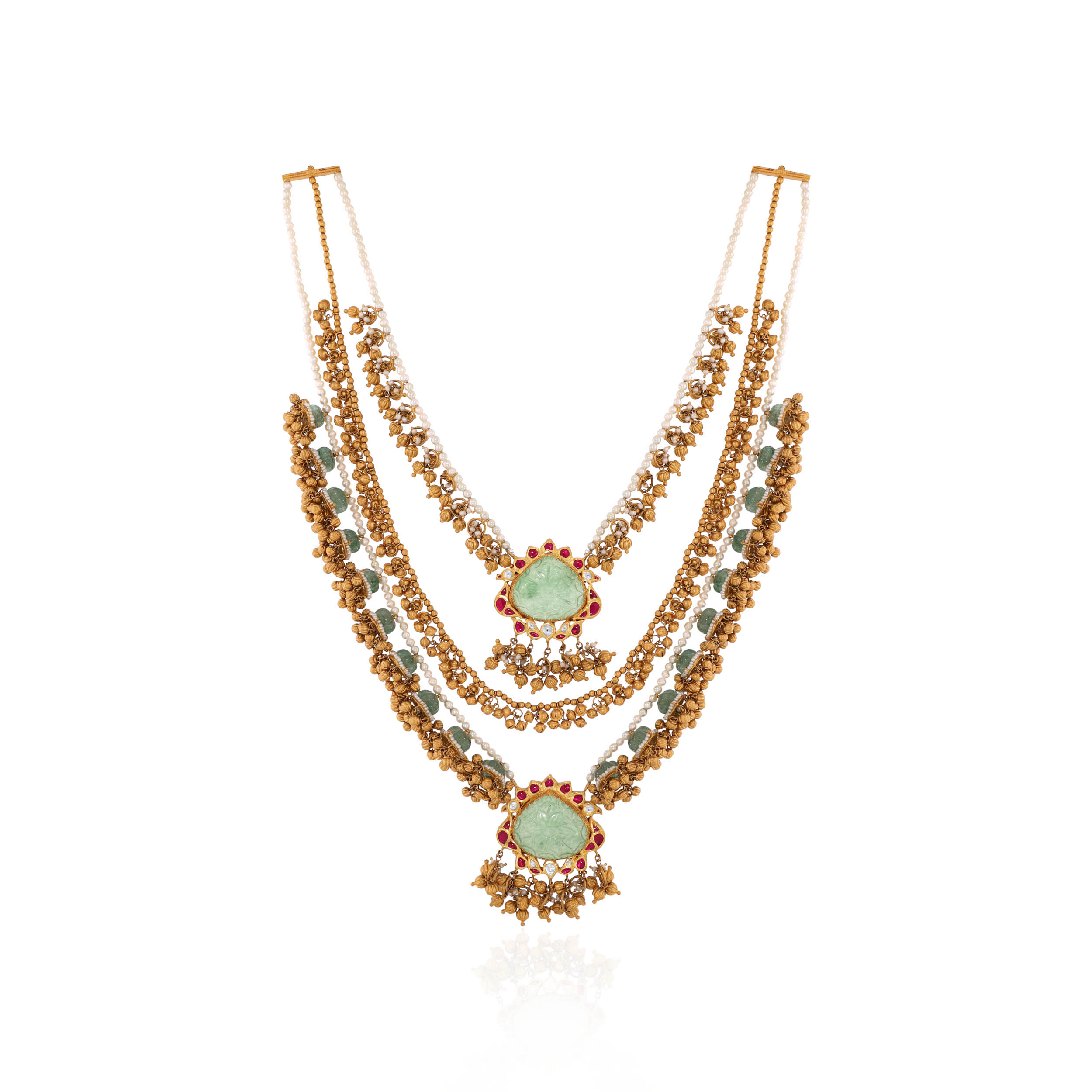 22K Yellow Gold Kundan Necklace-GN-D000766901 - Senco Gold and Diamonds