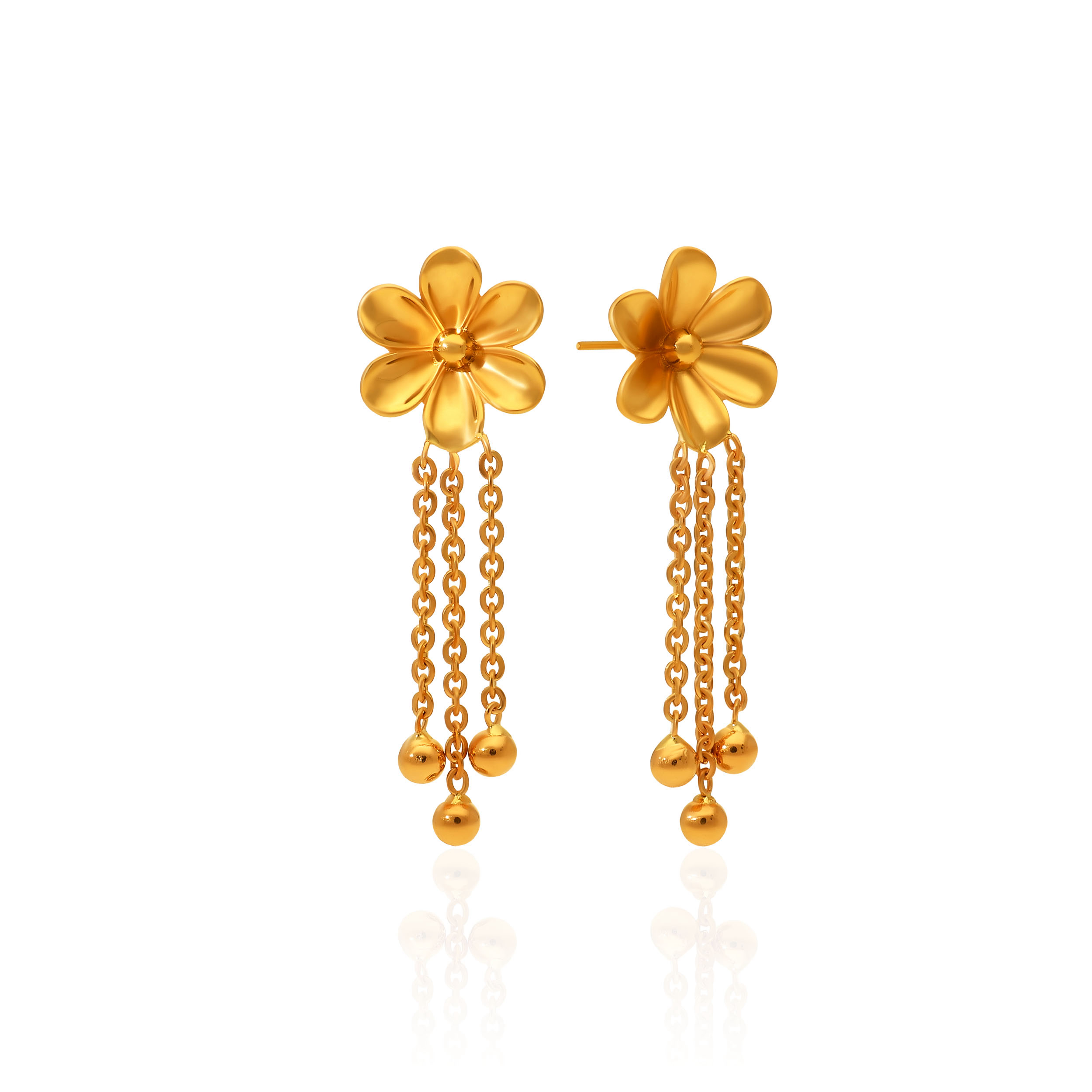 Delicate Floral Drop Earrings - Senco Gold and Diamonds