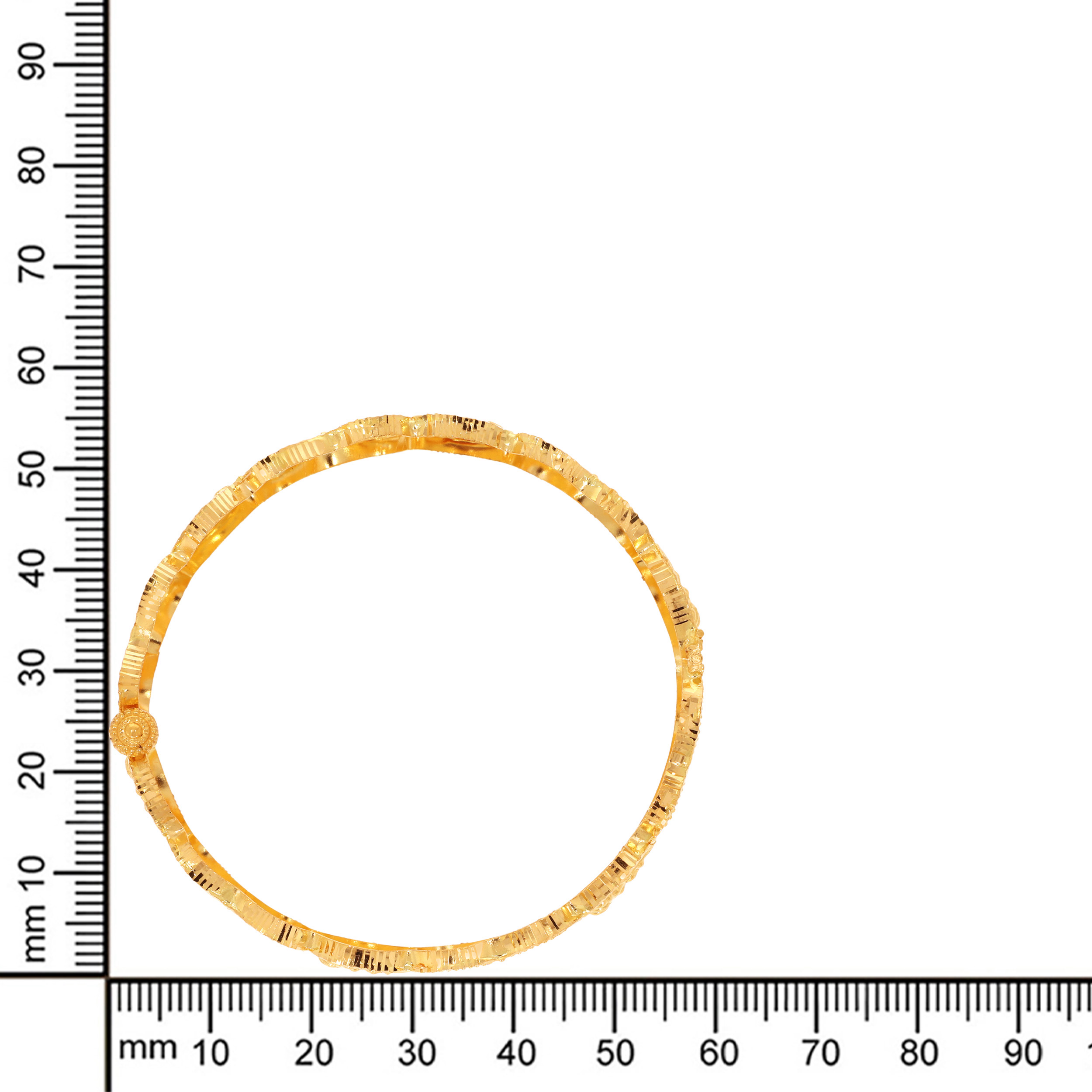 Waves of Blessings Gold Chur Bangle - Senco Gold and Diamonds