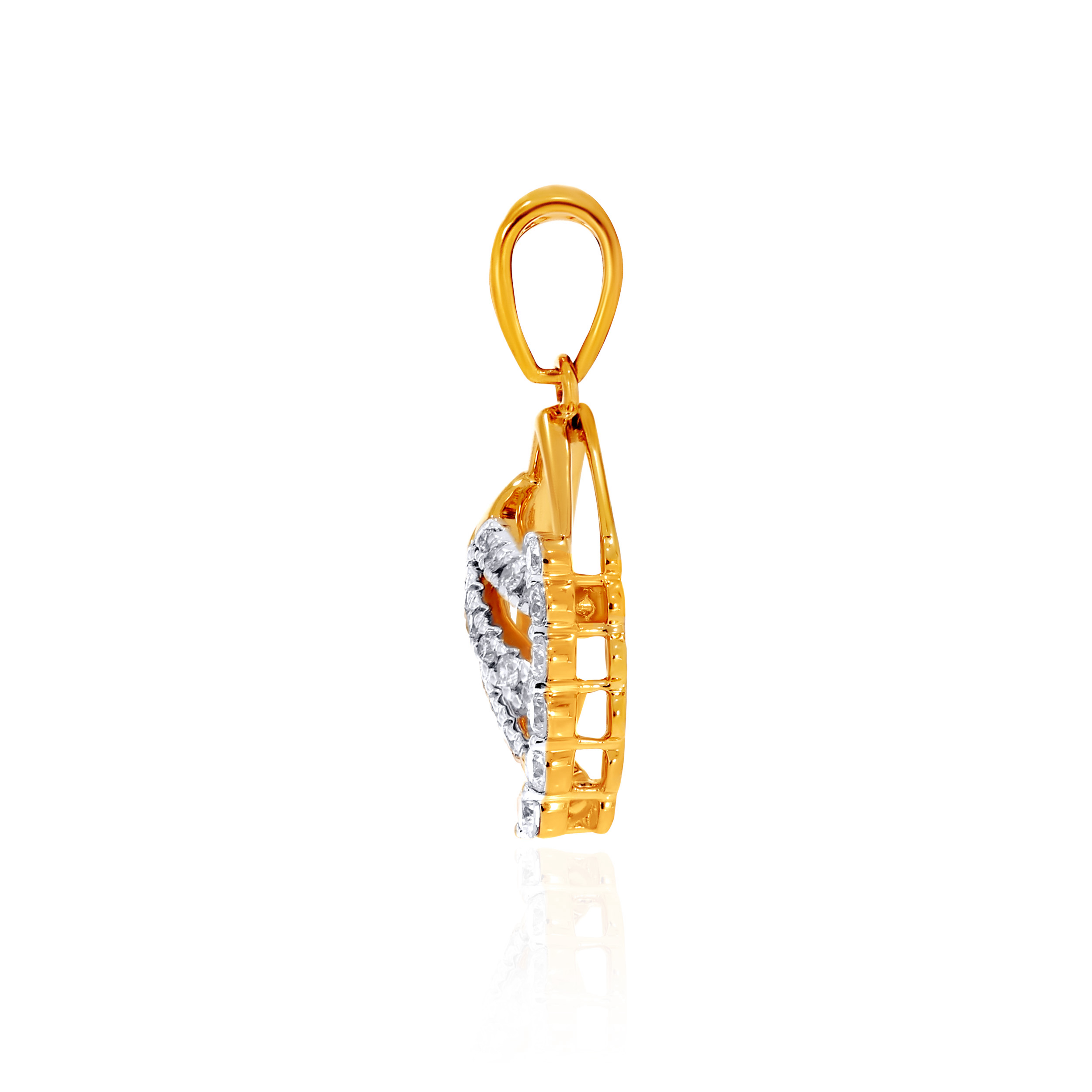 Curved Drop Diamond Pendant - Senco Gold and Diamonds