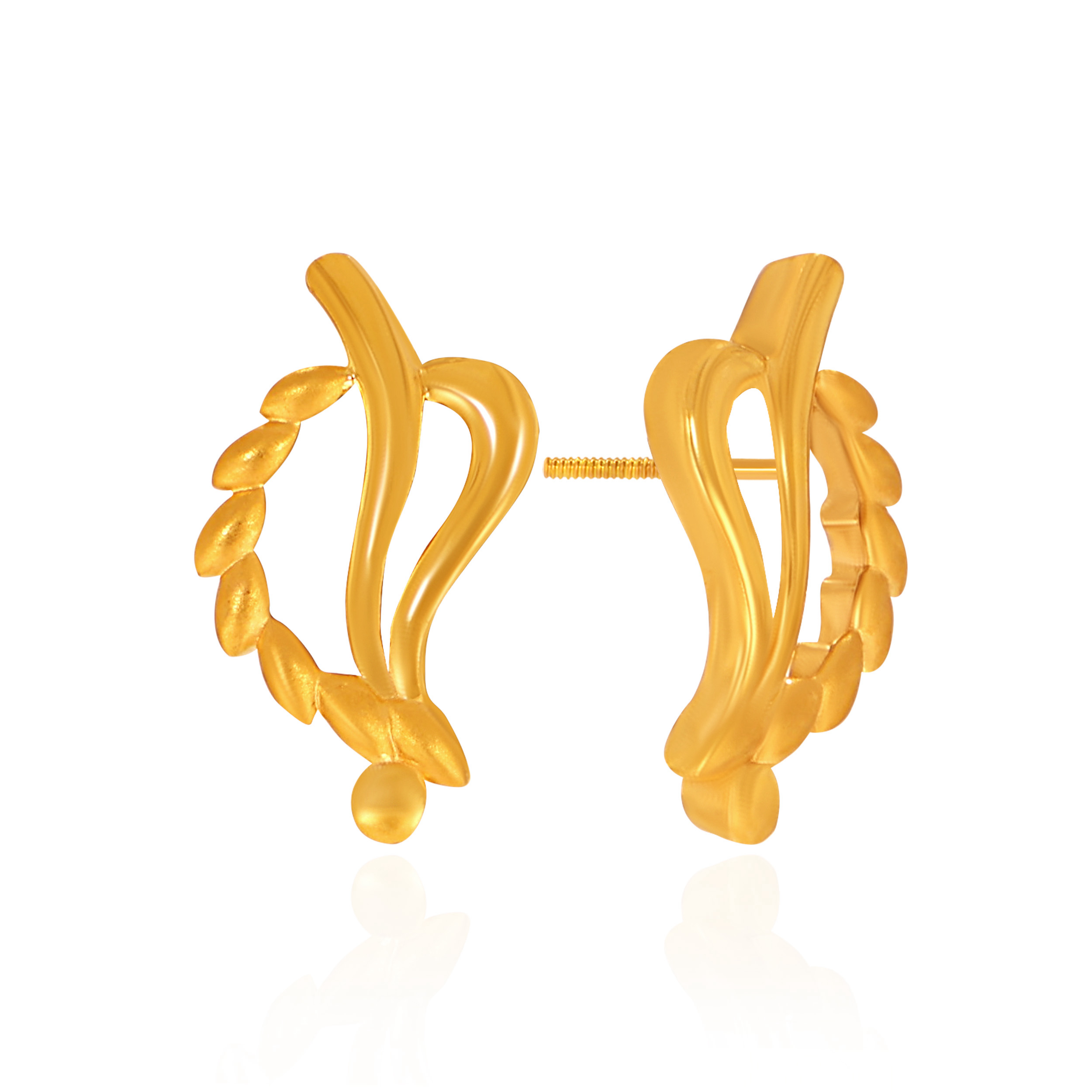 Verdant Whirl Gold Studs - Senco Gold and Diamonds