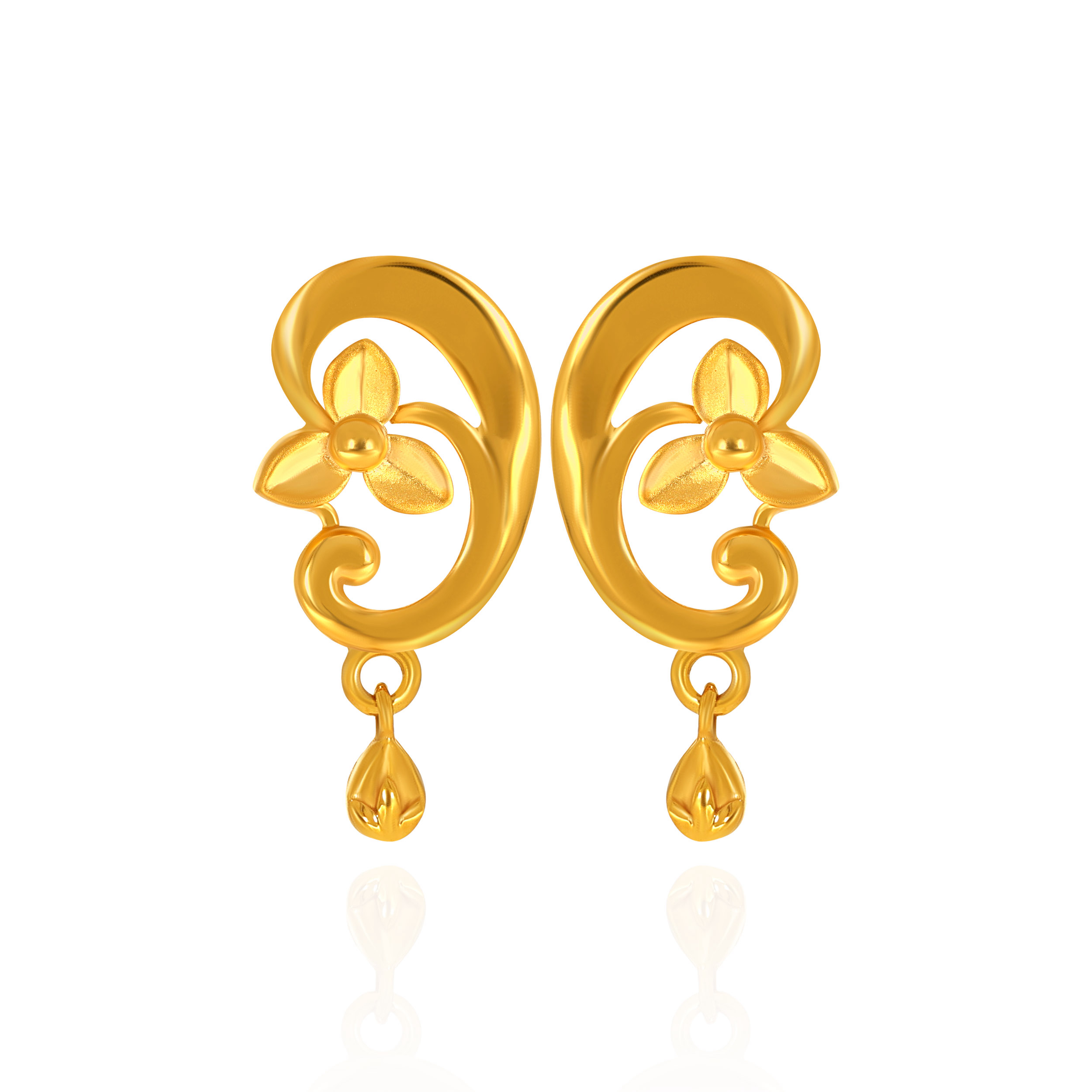 Blossom Curve Gold Drops - Senco Gold and Diamonds