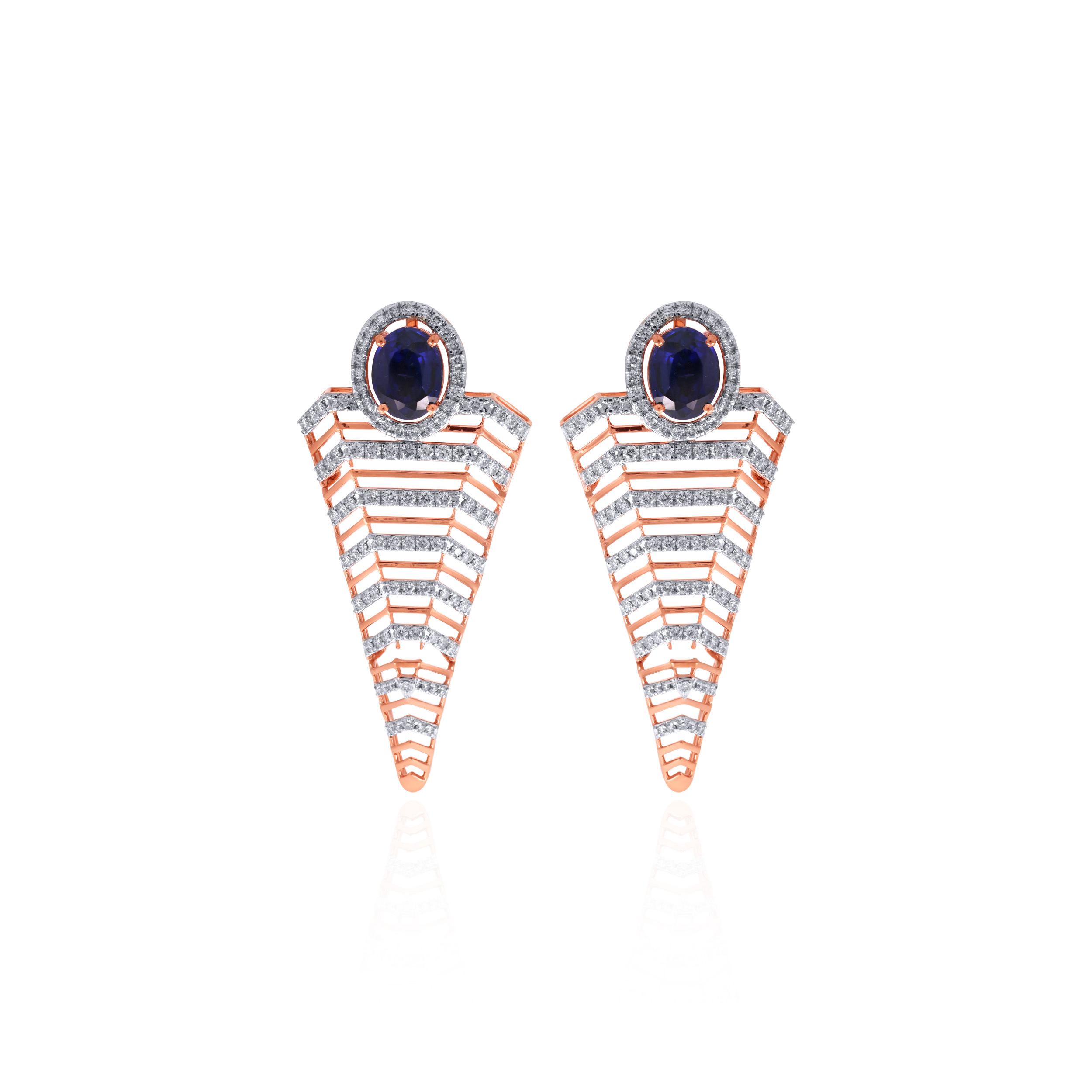 Stylish Bouquet Diamond Earrings - Senco Gold and Diamonds