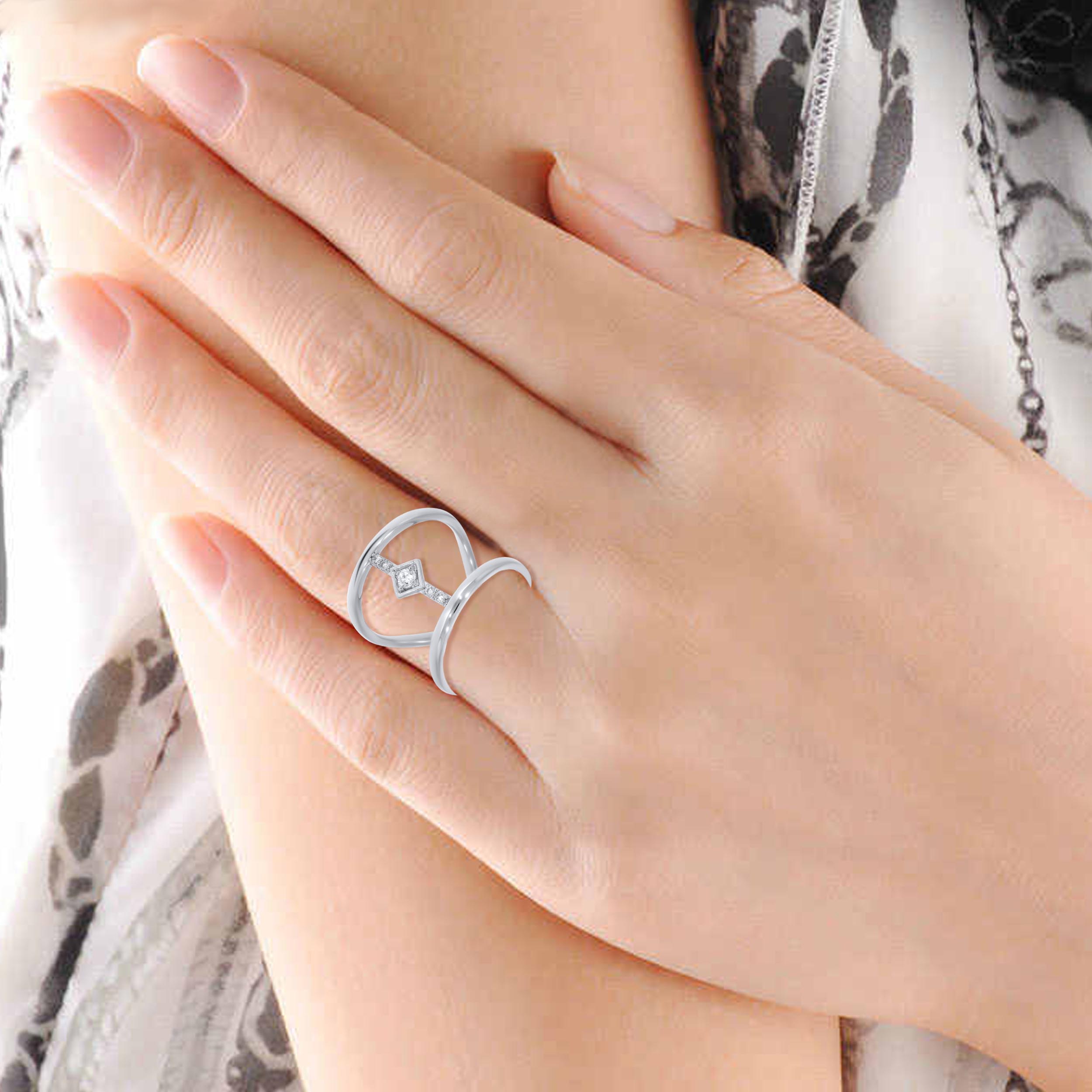 Connective Cube Platinum Ring - Senco Gold and Diamonds