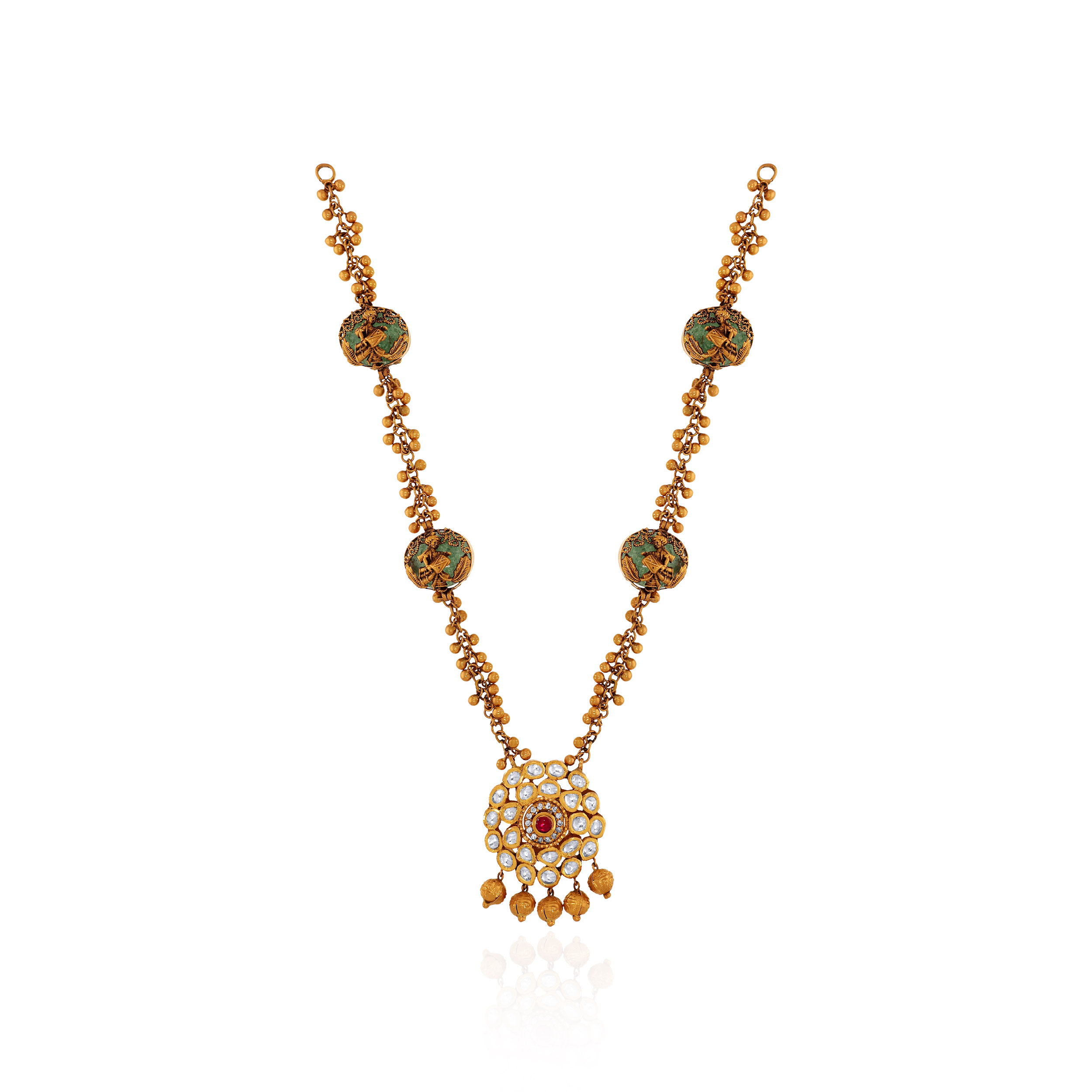 22K Yellow Gold Kundan Necklace-GN-D000788435 - Senco Gold and Diamonds