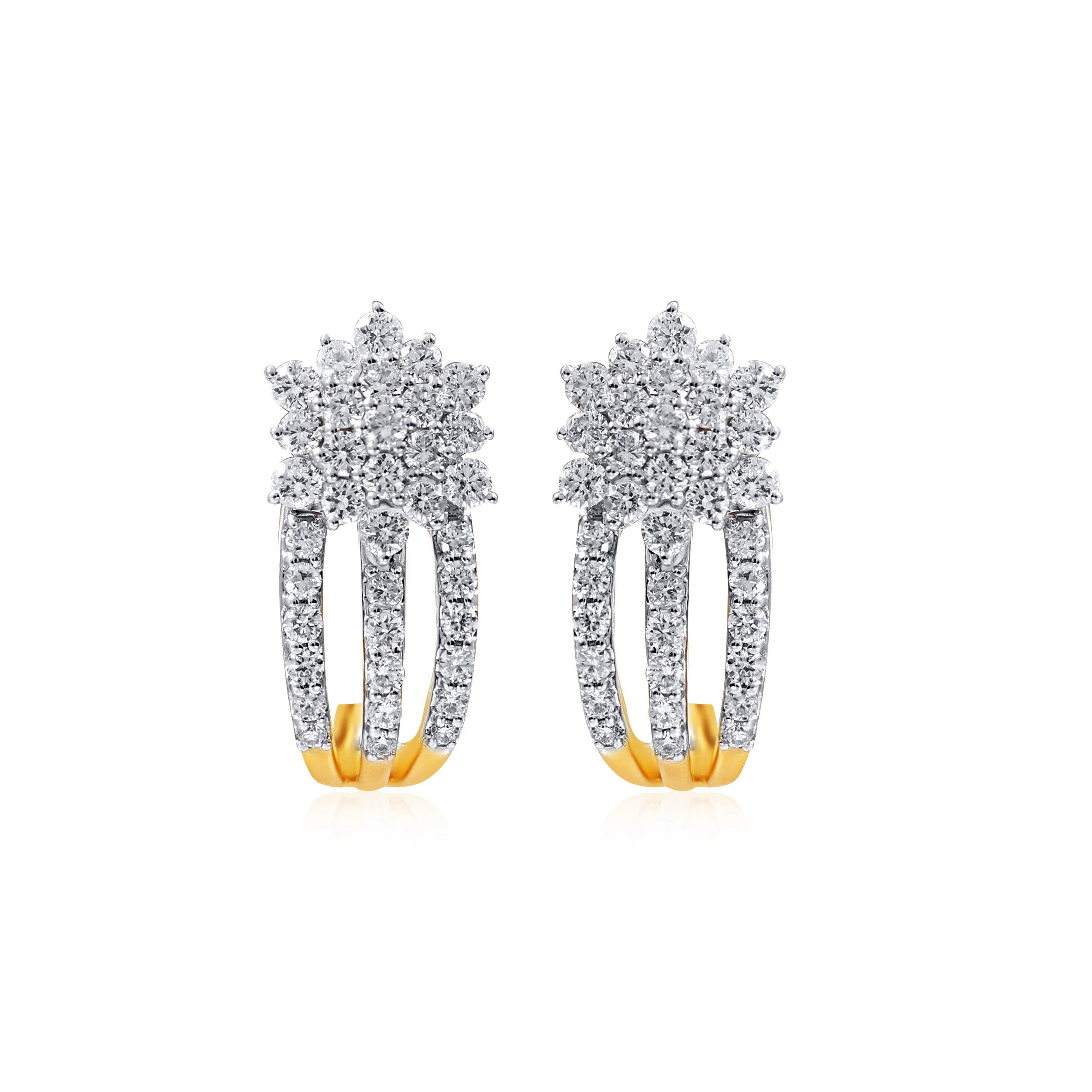 Floral Splendour Diamond Studs - Senco Gold and Diamonds