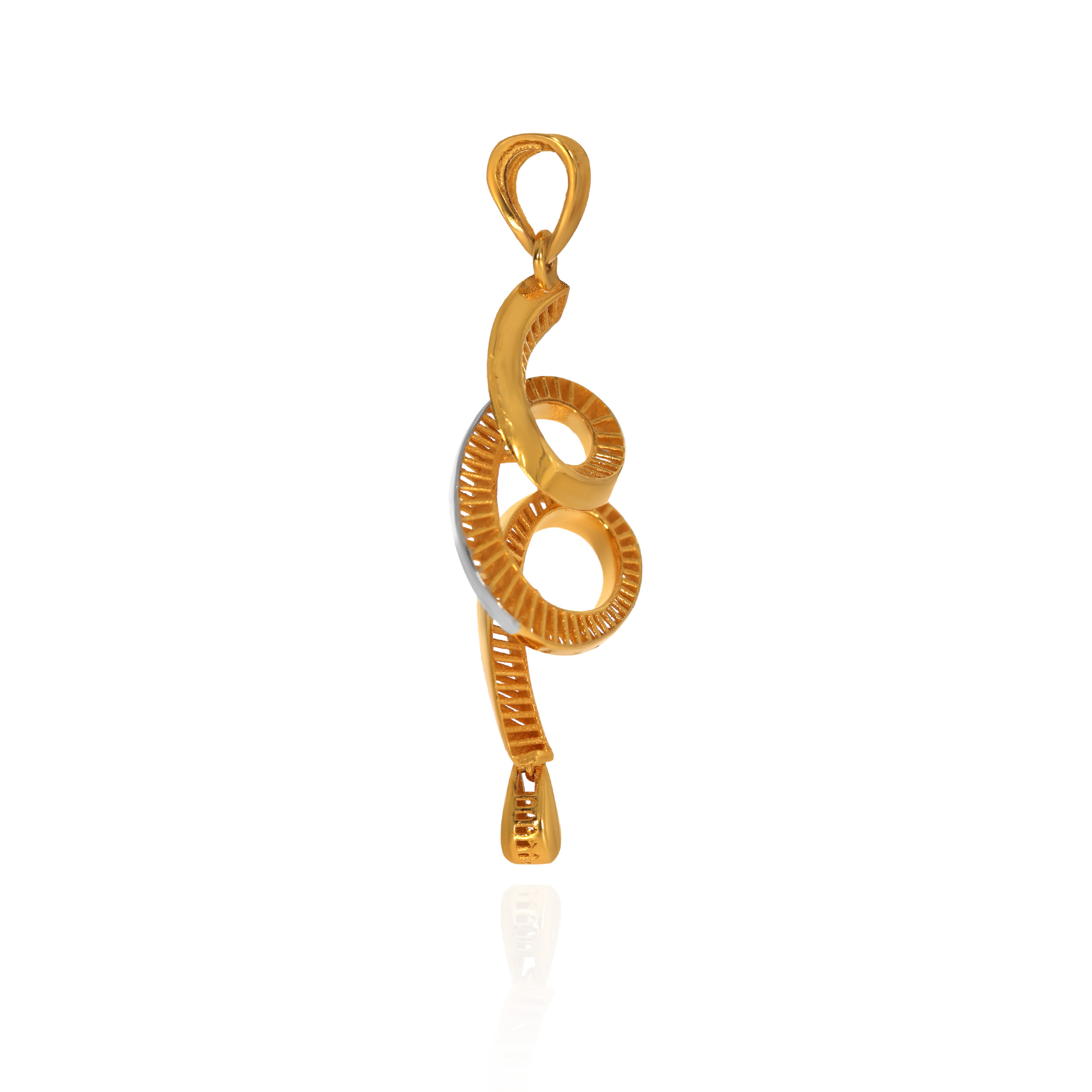 Sculpted Ribbon Gold Pendant - Senco Gold and Diamonds