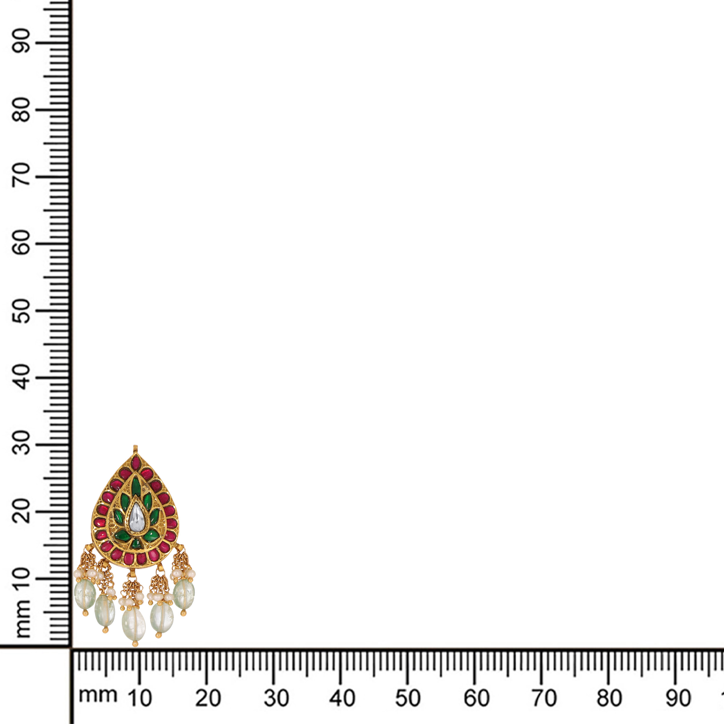 22K Yellow Gold Kundan Drop Earrings-GPGN-D000788482 - Senco Gold and Diamonds