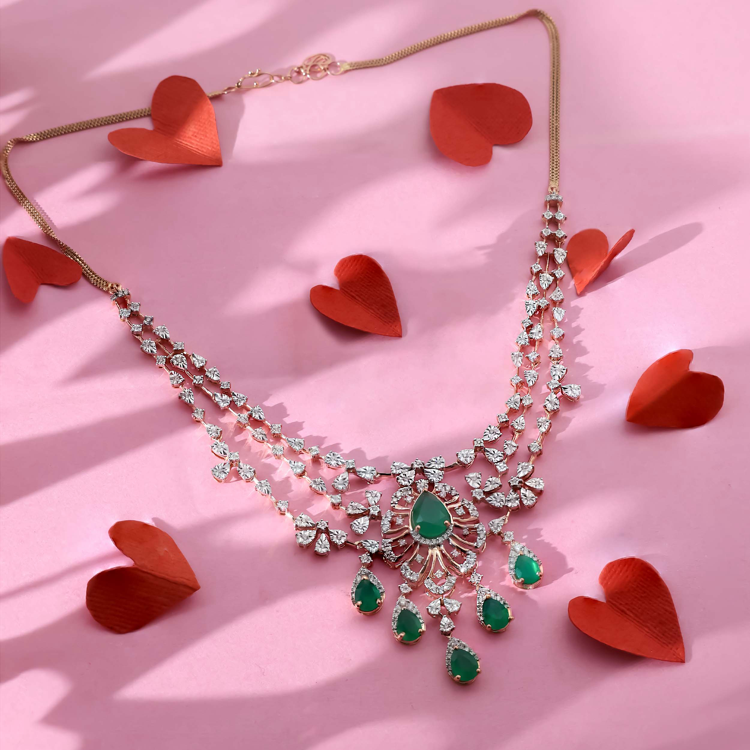 Greeny Splendour Diamond Necklace - Senco Gold and Diamonds