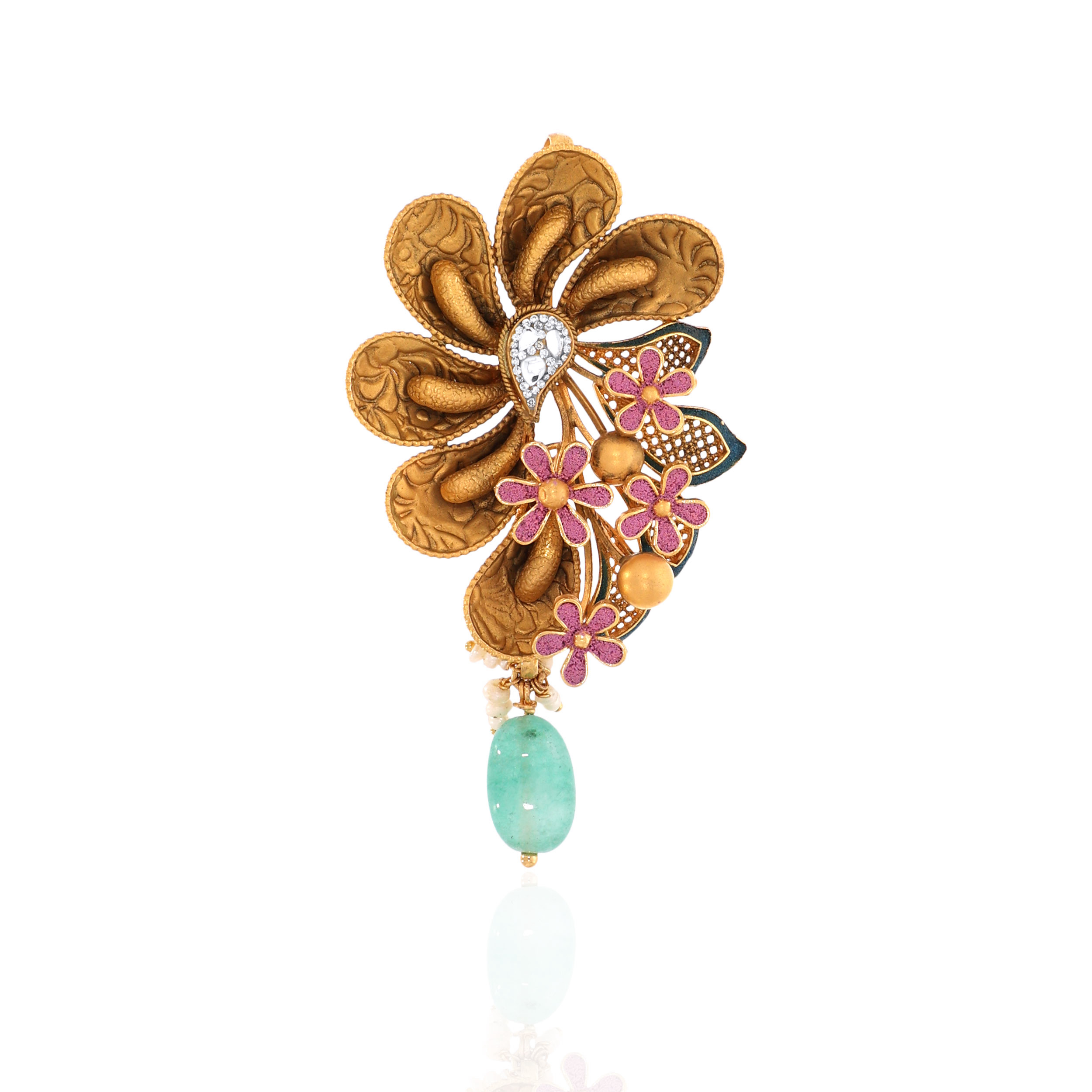 22K Yellow Gold Kundan Pendant-GPN-D000765110 - Senco Gold and Diamonds