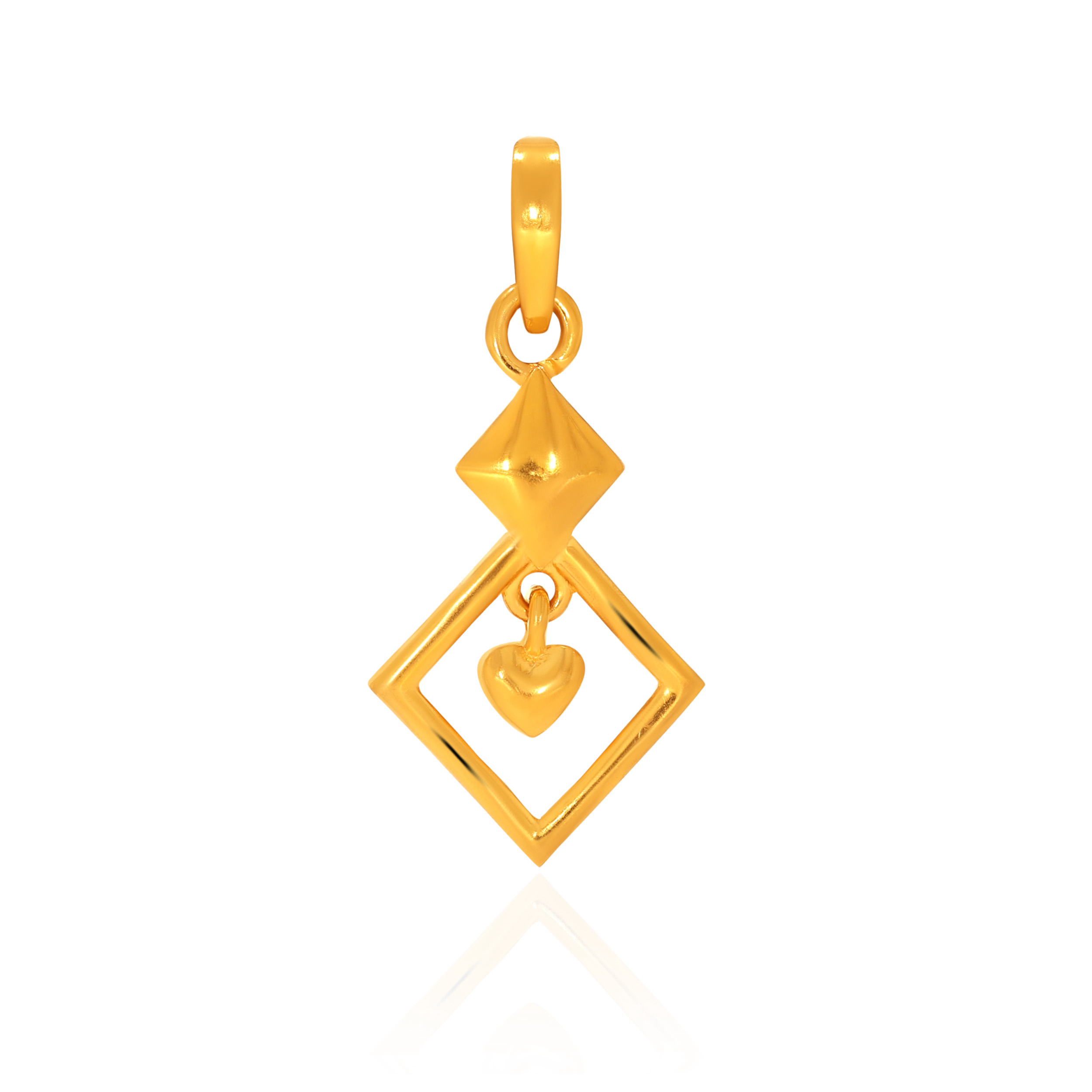 Symmetry Heart Gold Pendant - Senco Gold and Diamonds