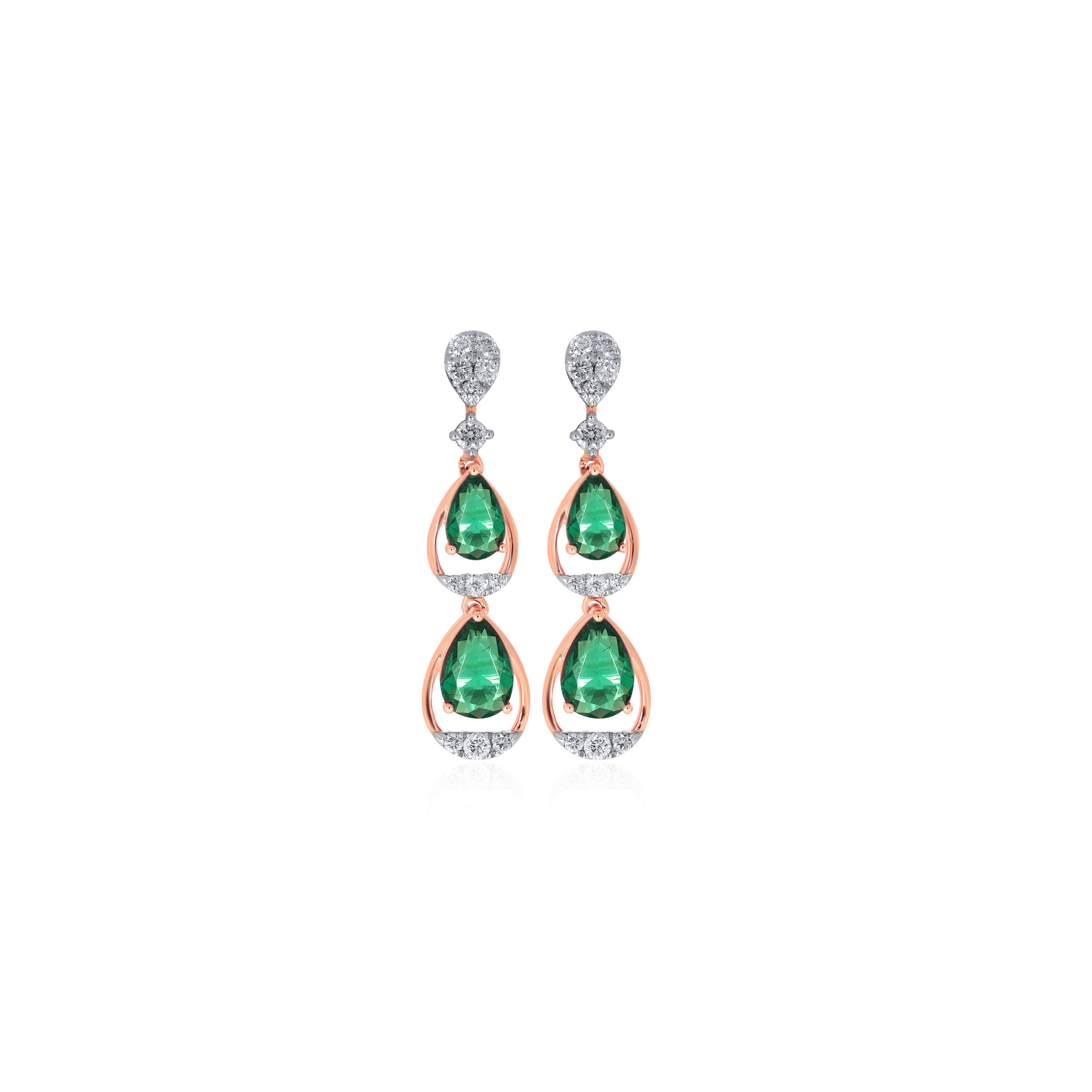Verdant Droplets Diamond Drop Earrings - Senco Gold and Diamonds