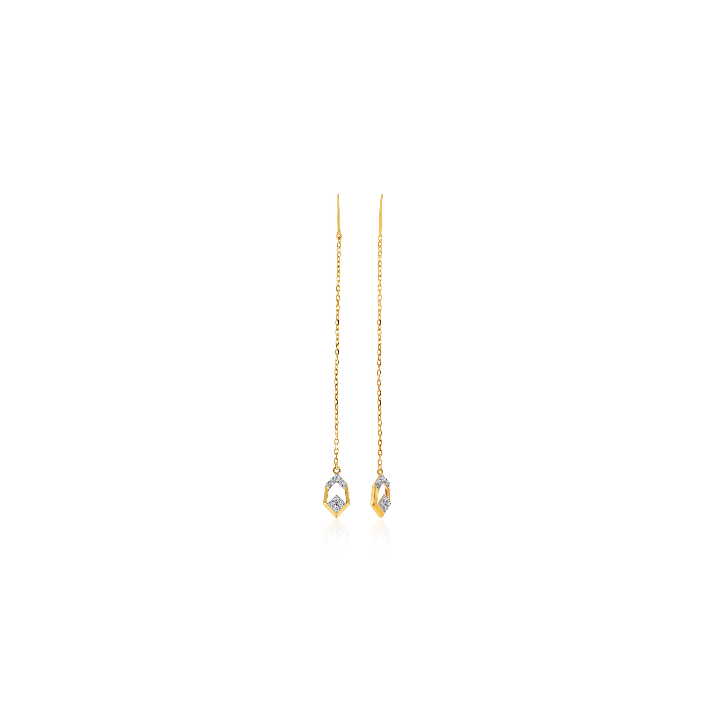 Hexa Sui Dhaga Diamond Earrings - Senco Gold and Diamonds