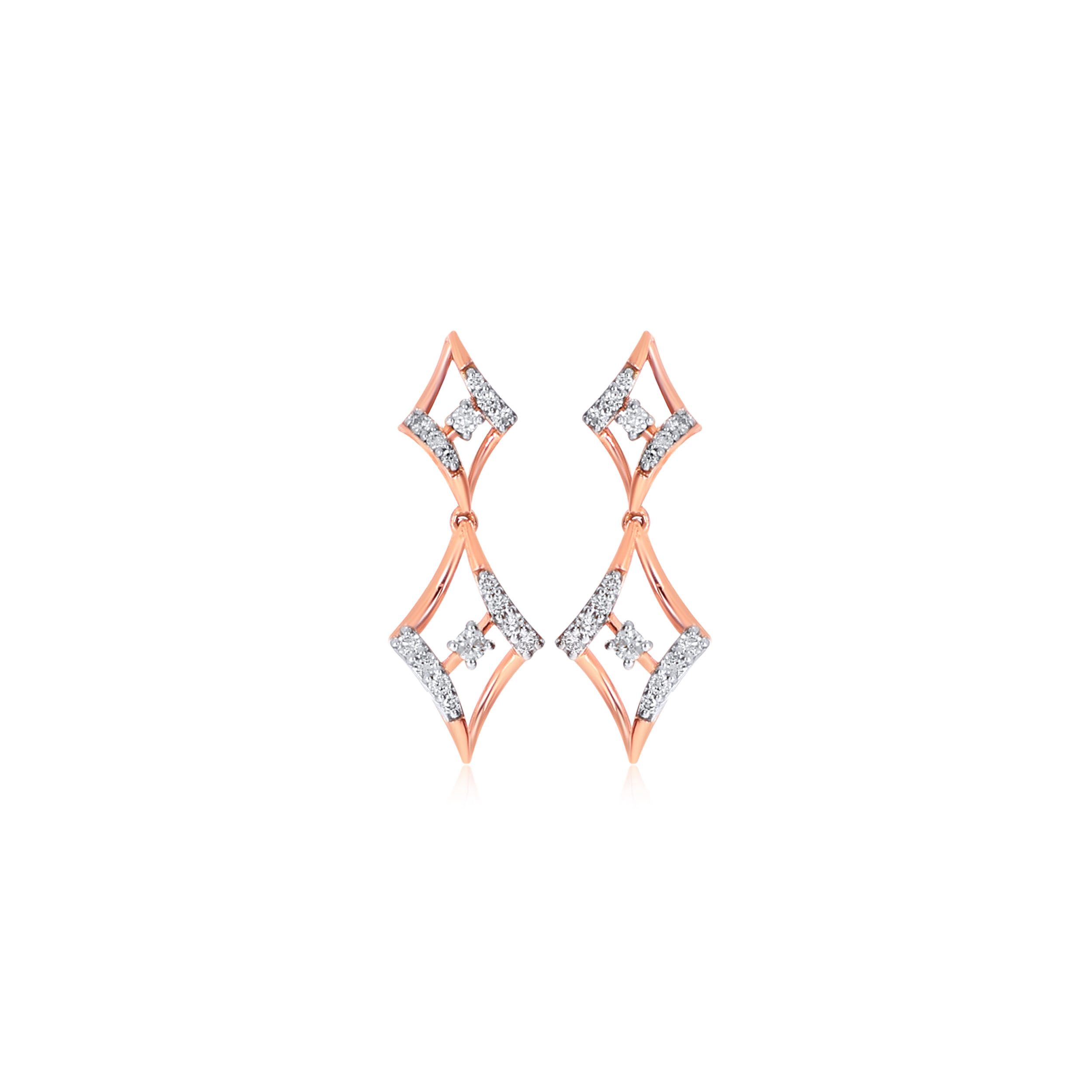 Artsy Rhombus Diamond Drop Earrings - Senco Gold and Diamonds