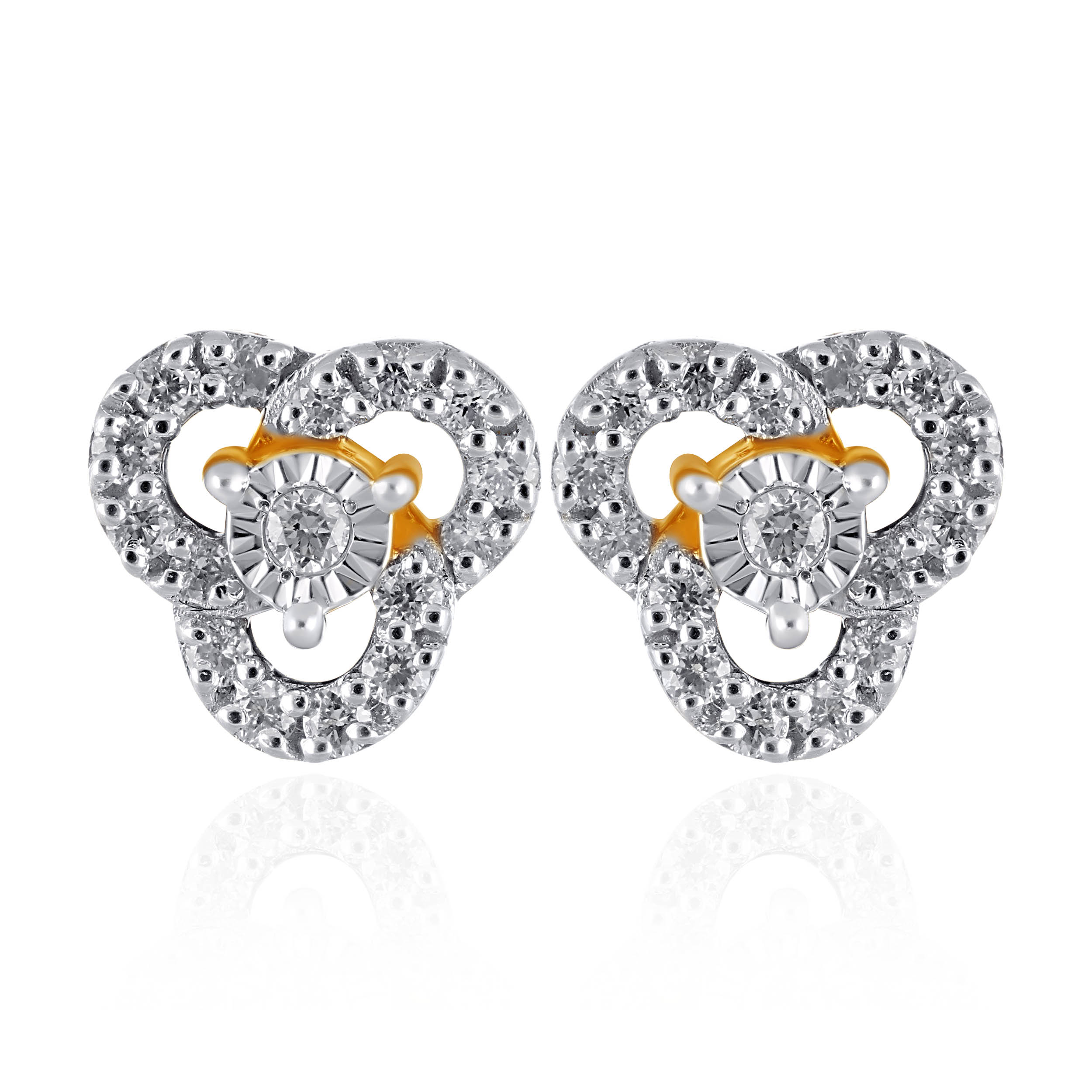 Radiant Tri-Petal Diamond Studs - Senco Gold and Diamonds