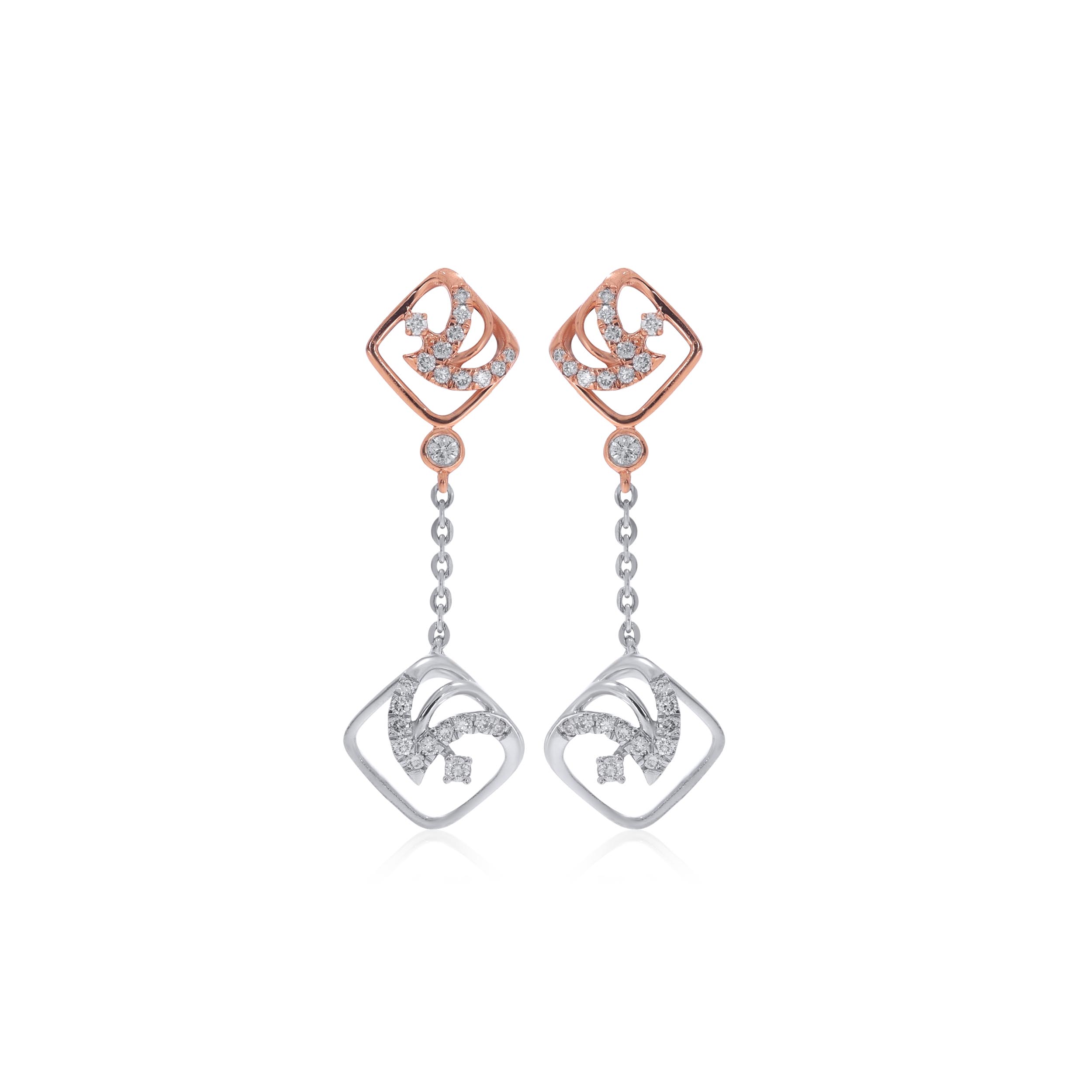 Nova Whirlwind Platinum Long Earrings - Senco Gold and Diamonds