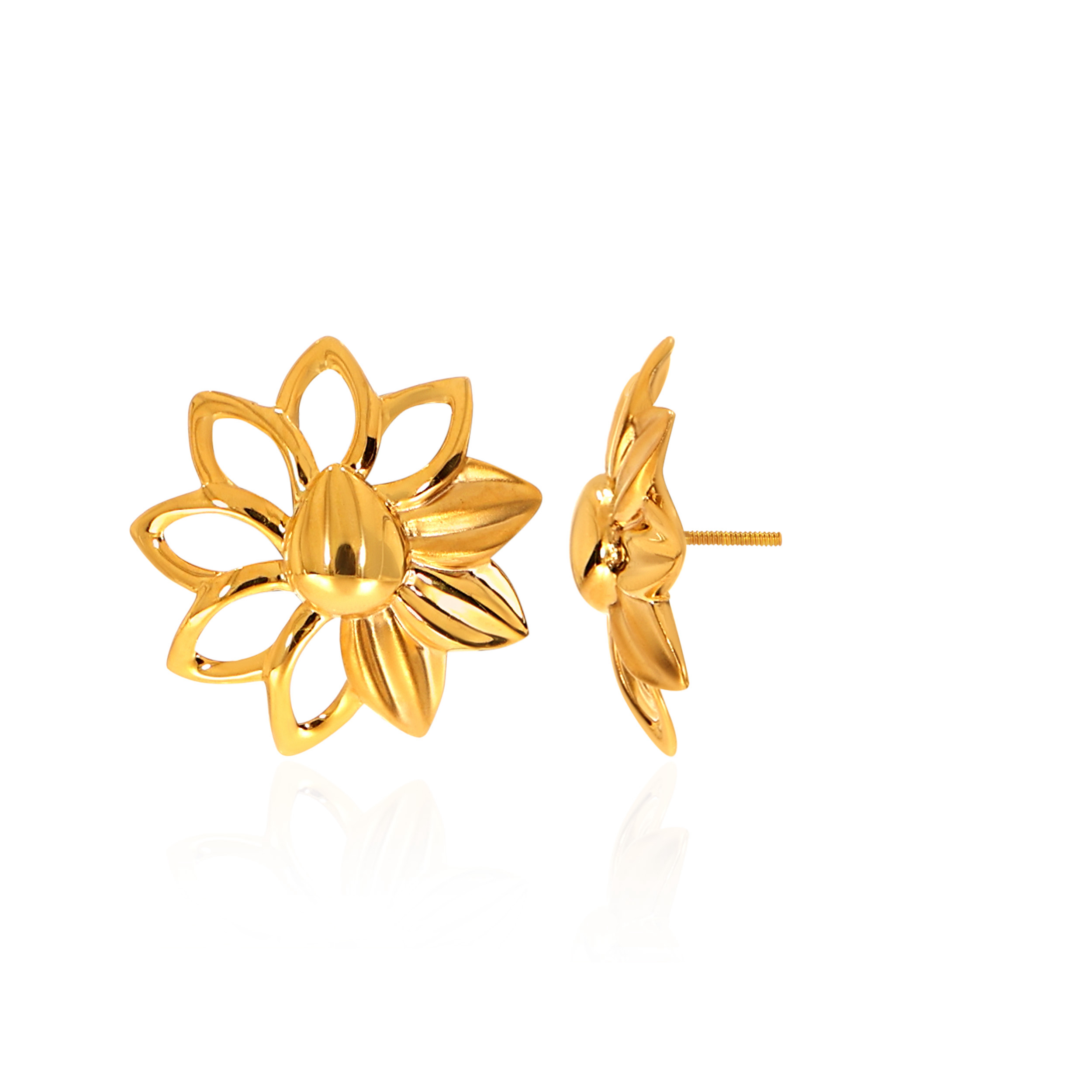 Versatile Bloom Gold Studs - Senco Gold and Diamonds