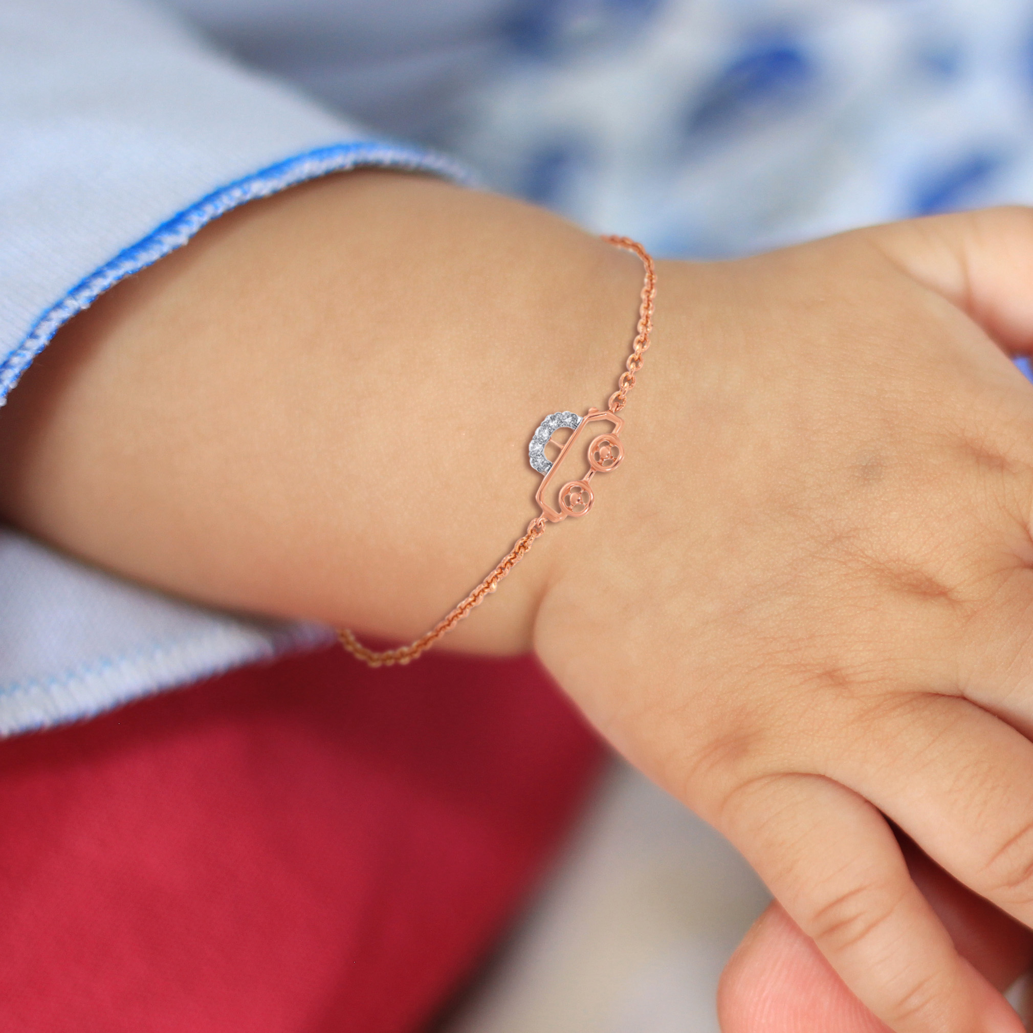 18K Rose Gold Kids Diamond Bracelet-DBR-D000790448 - Senco Gold and Diamonds