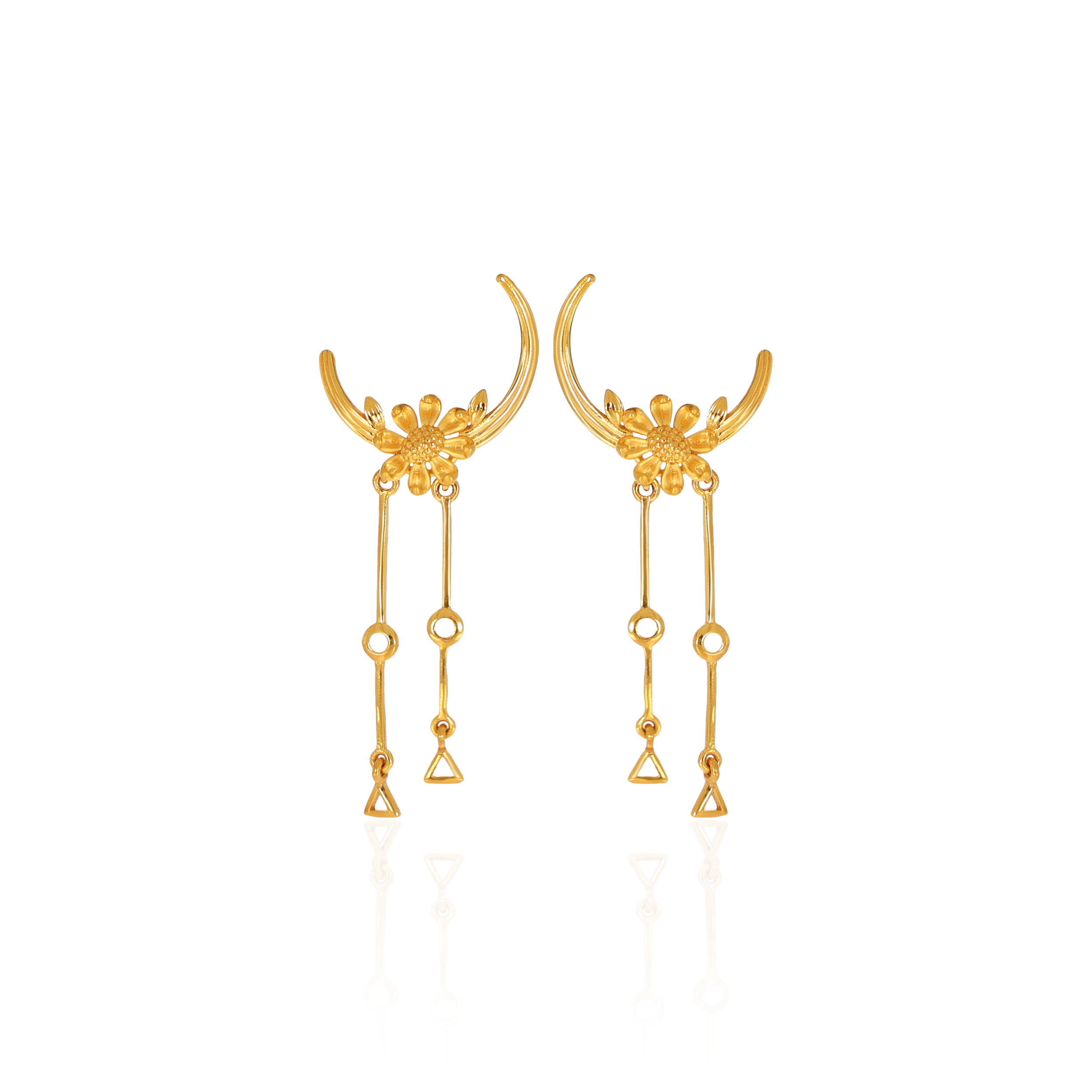 22K Yellow Gold Drop Earrings-GP-SAD0005717 - Senco Gold and Diamonds