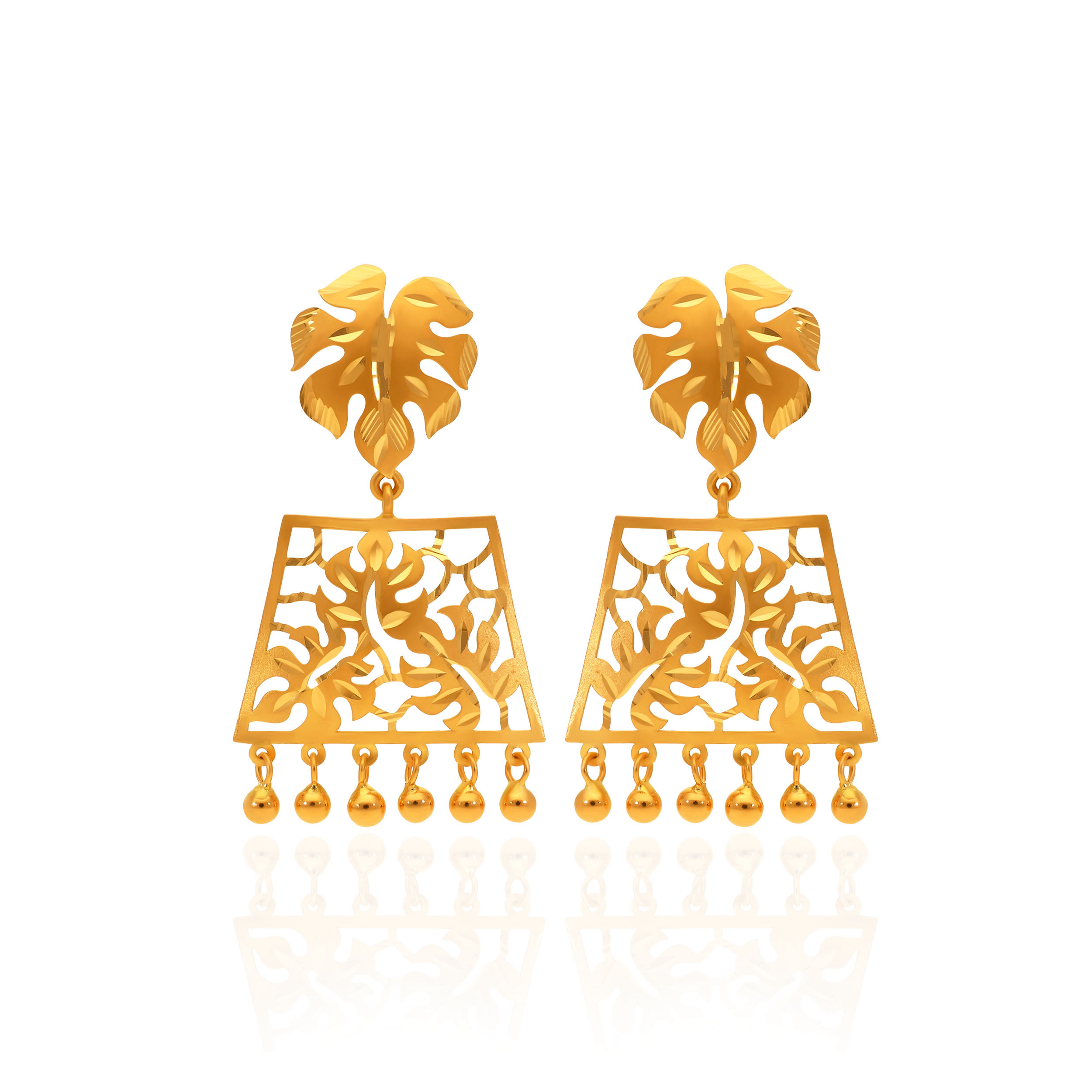 Artisan Vine Gold Drop Earrings - Senco Gold and Diamonds