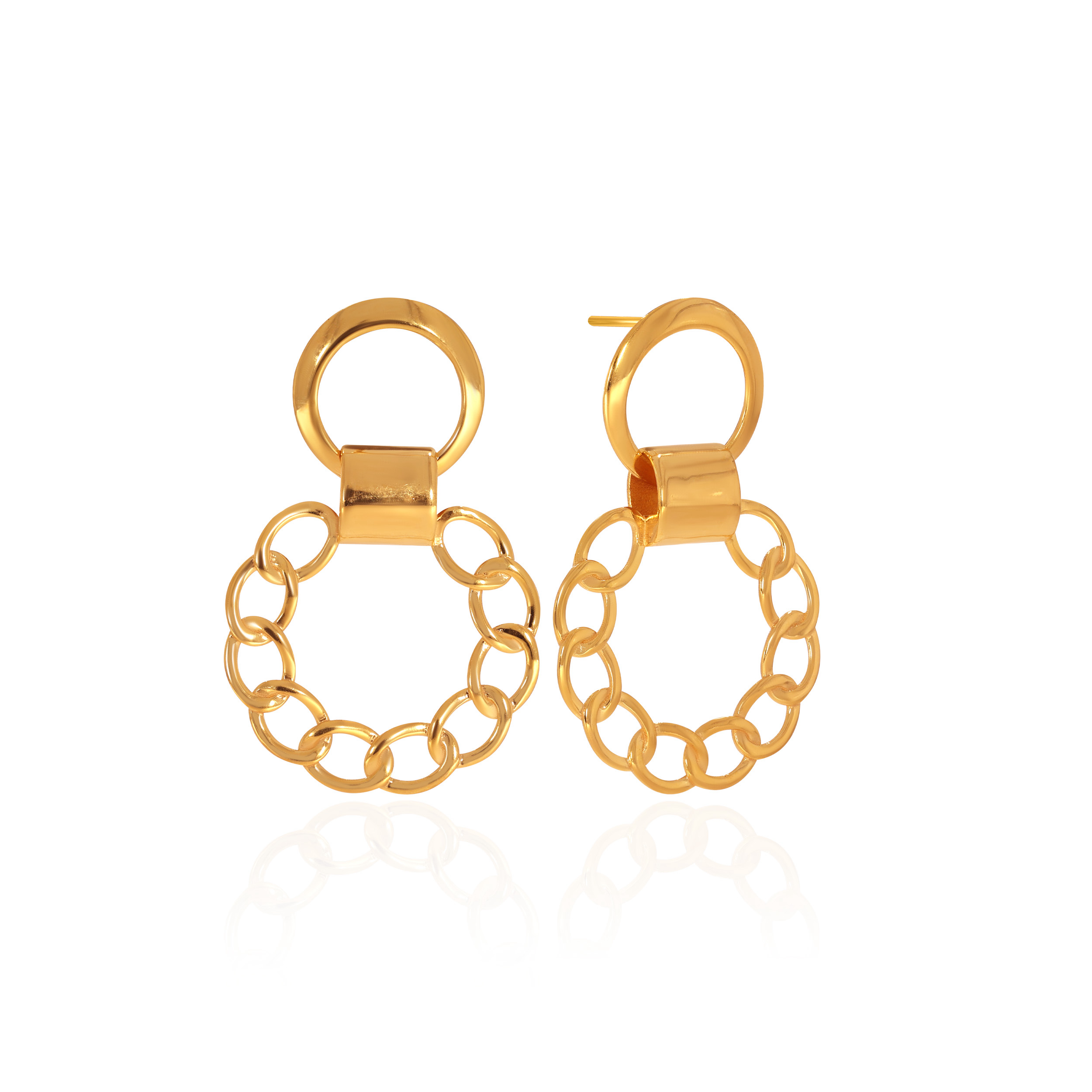 Urban Edge Gold Hoop Earrings - Senco Gold and Diamonds