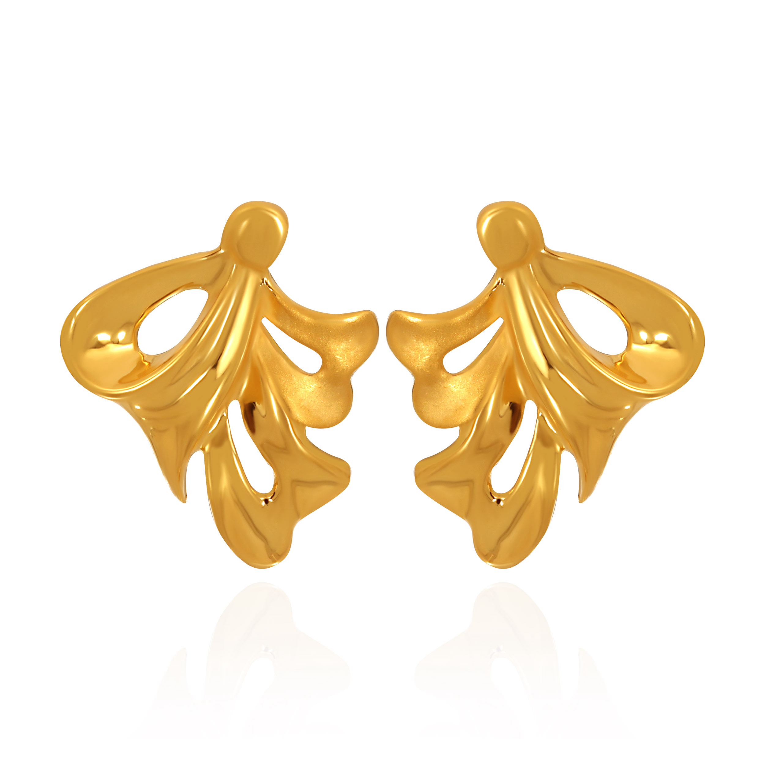 Organic Grace Gold Studs - Senco Gold and Diamonds