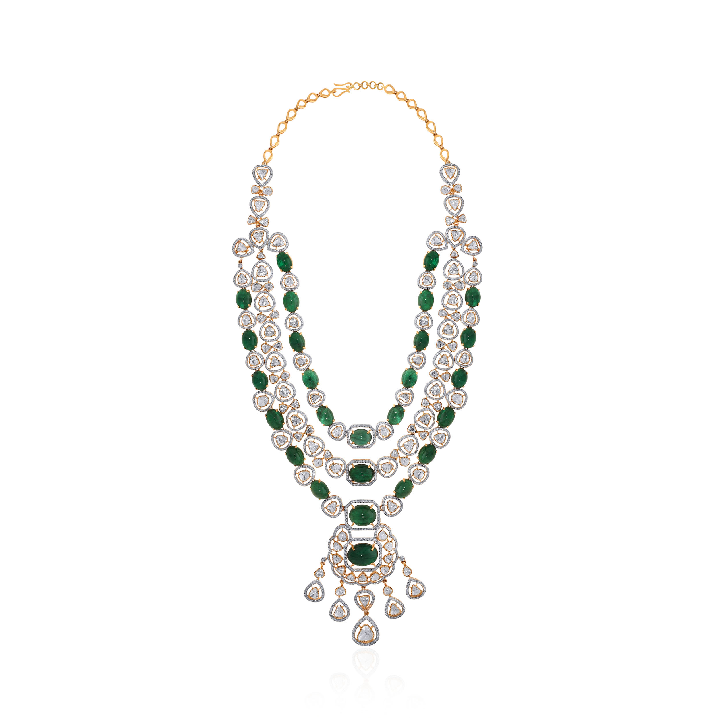 Majestic Cascade Polki Diamond Necklace - Senco Gold and Diamonds