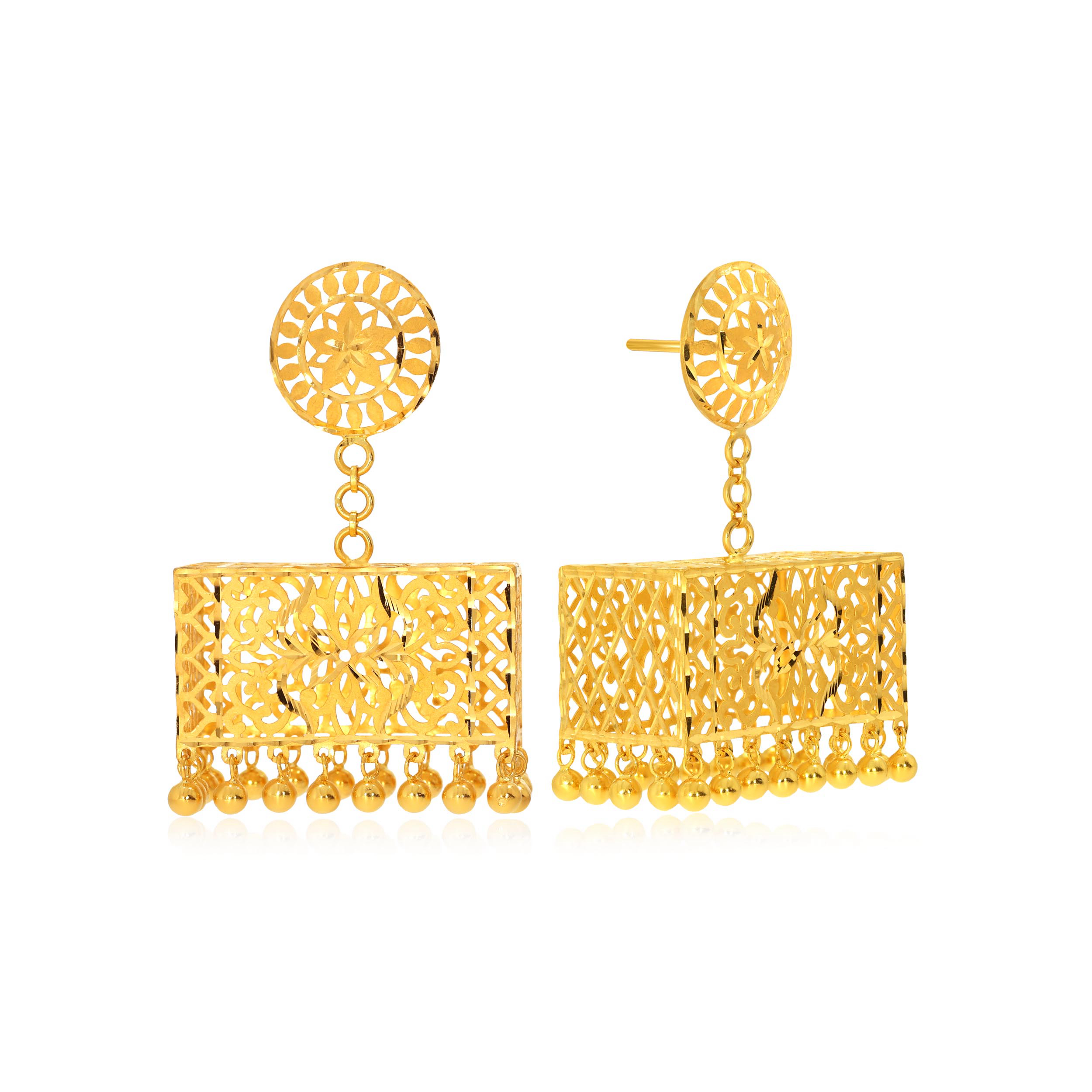 Treasure Box Gold Danglers - Senco Gold and Diamonds