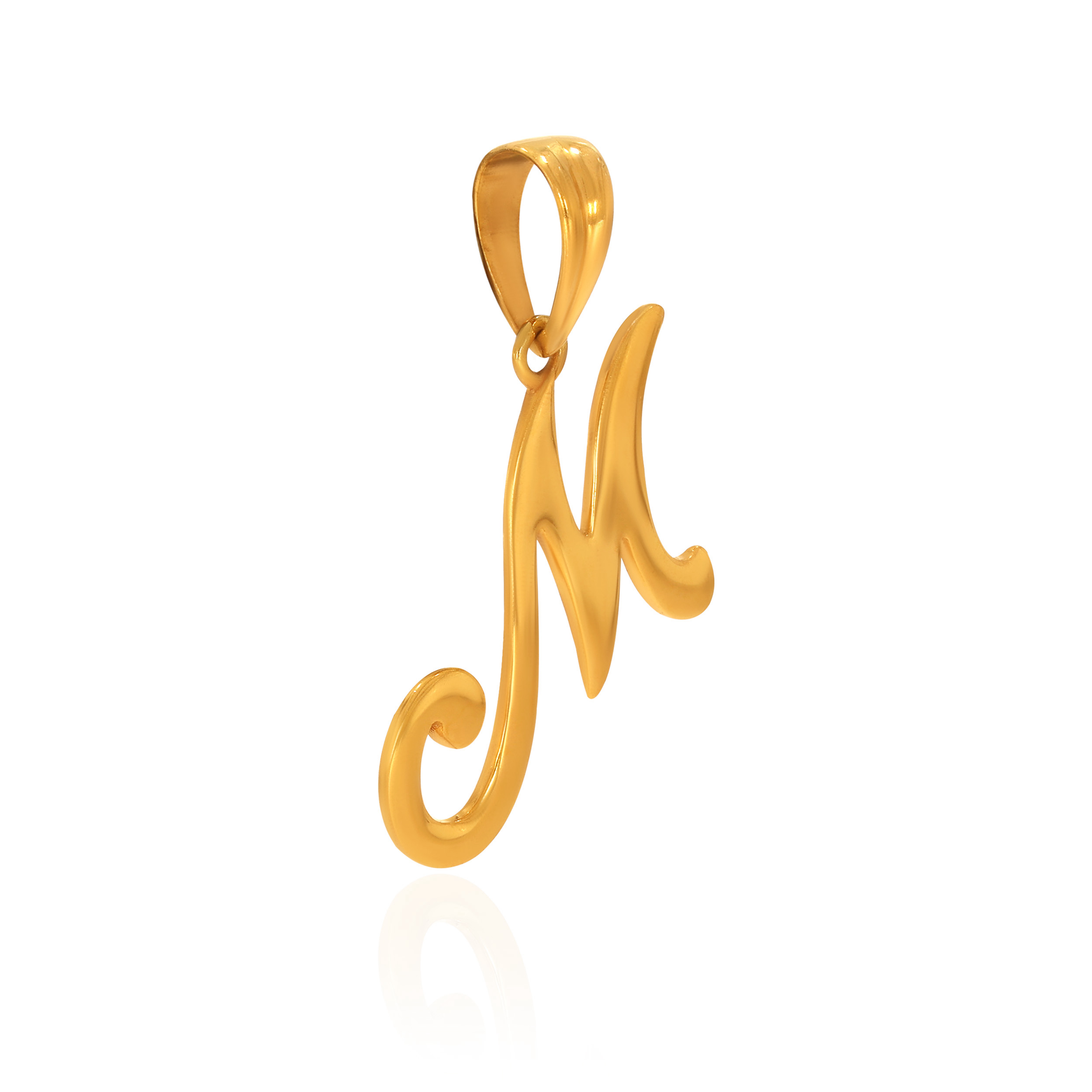 22K Yellow Gold M Alphabet Pendant-GPN-D000623597 - Senco Gold and Diamonds