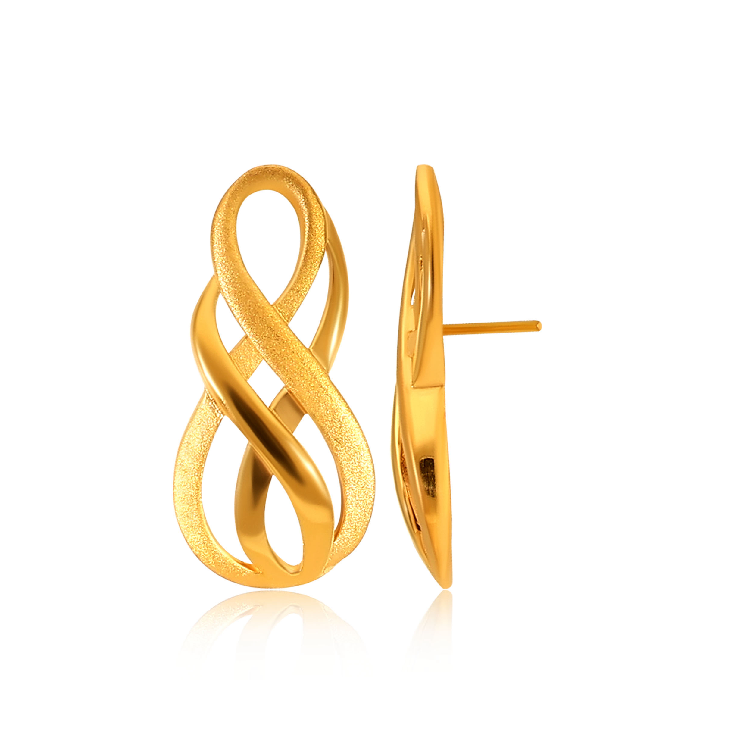 Eternal Knot Gold Studs - Senco Gold and Diamonds