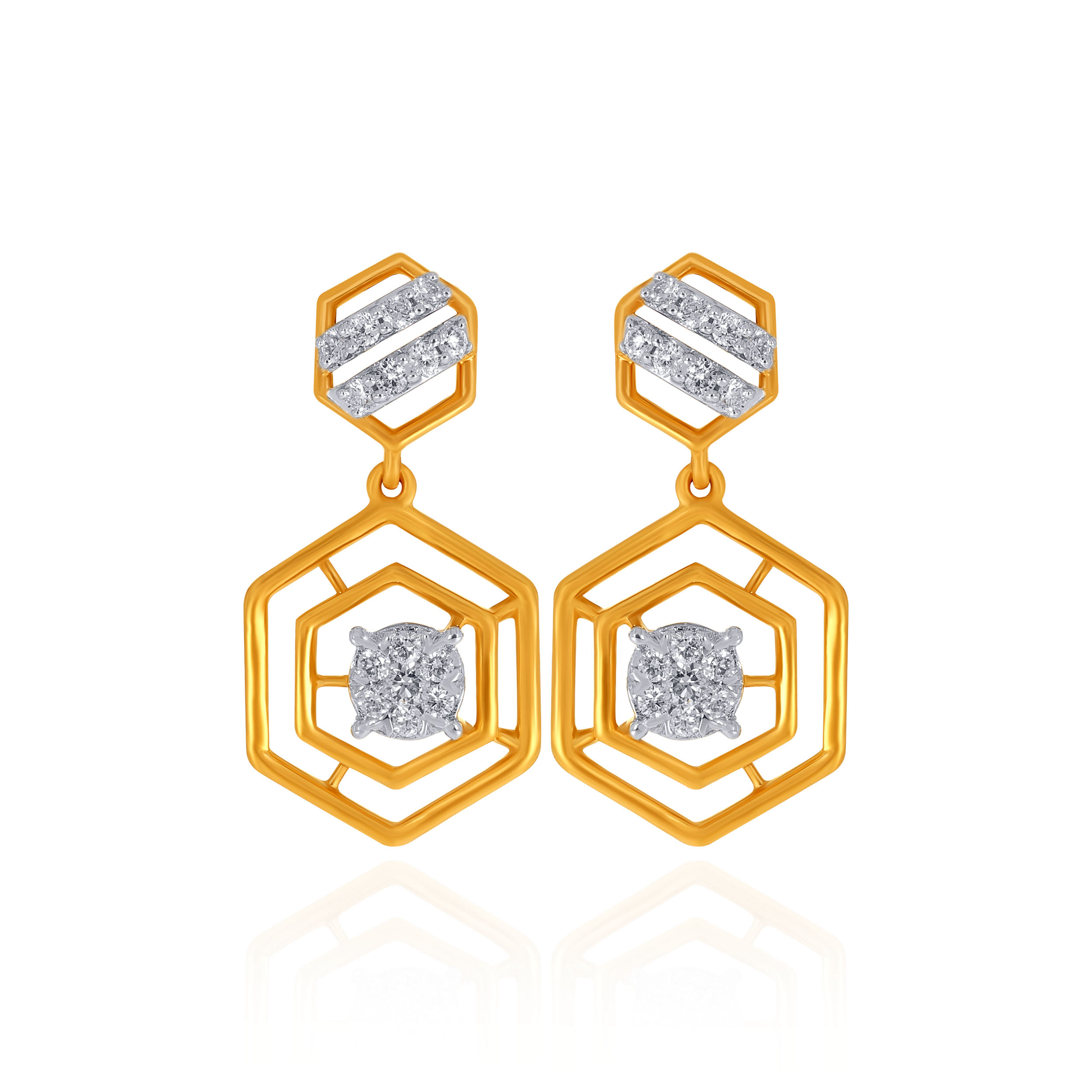Radiant Gleam Diamond Drop Earrings - Senco Gold and Diamonds