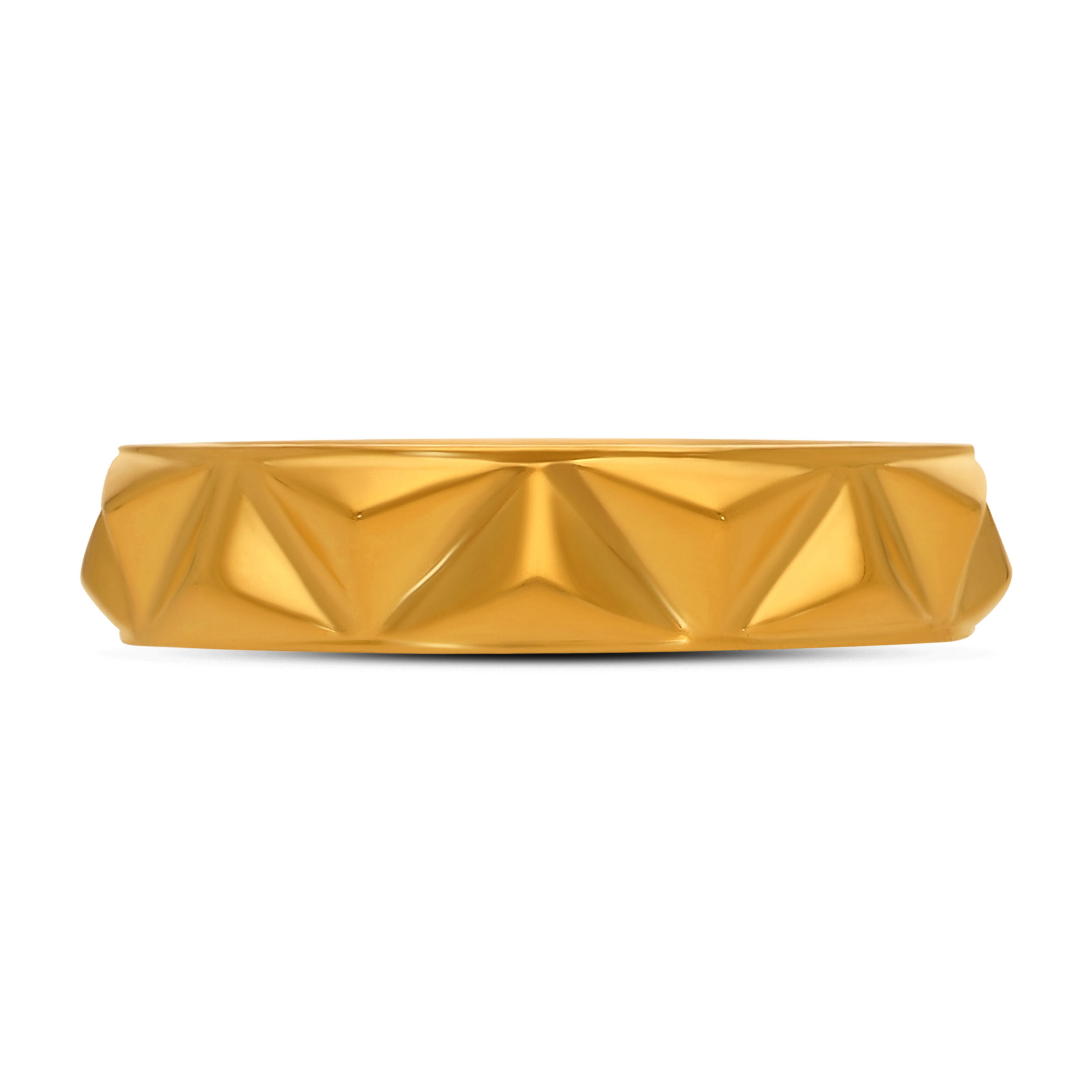 Contour Facet Men's Gold Band alternate view 1
