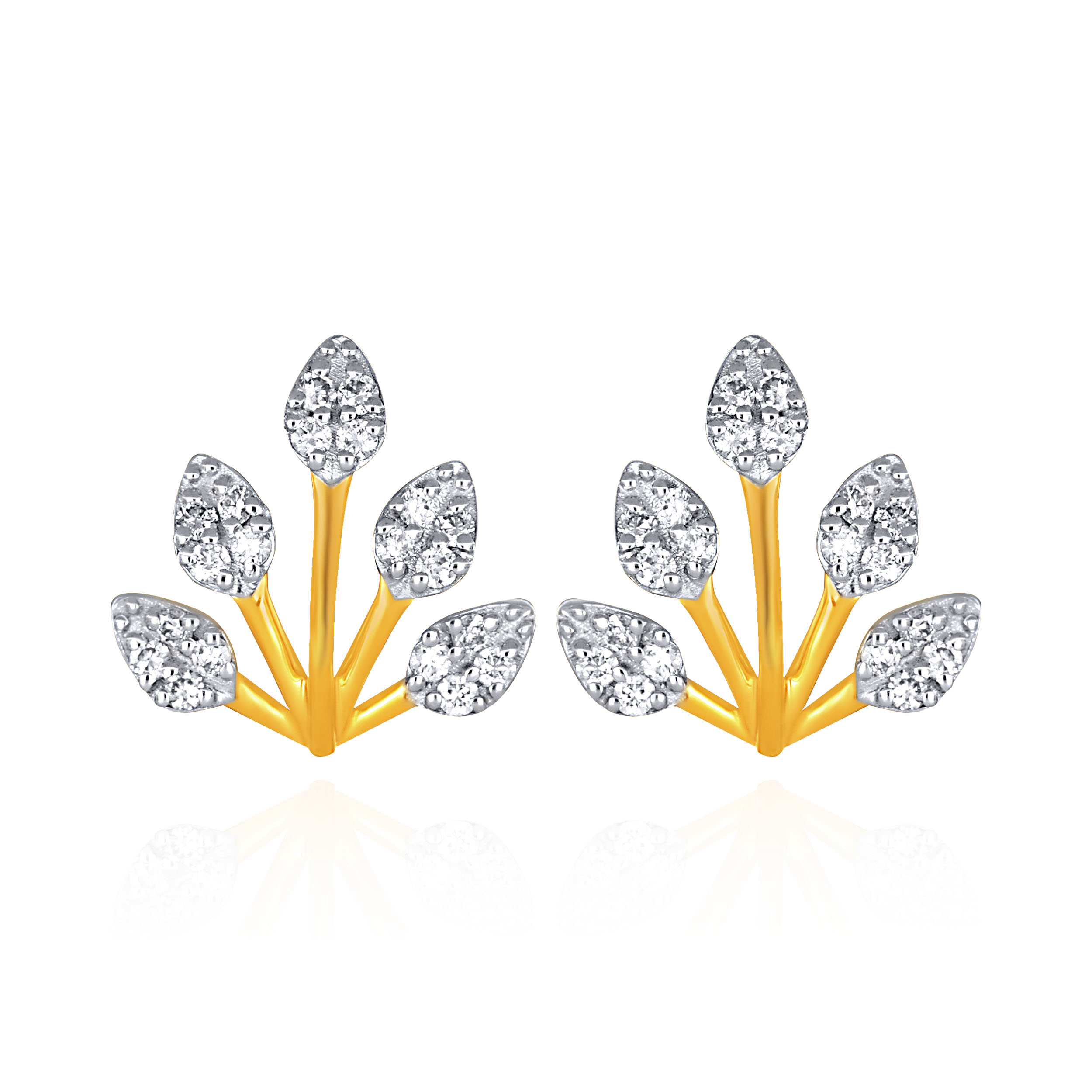  Leaflet Cluster Diamond Studs - Senco Gold and Diamonds