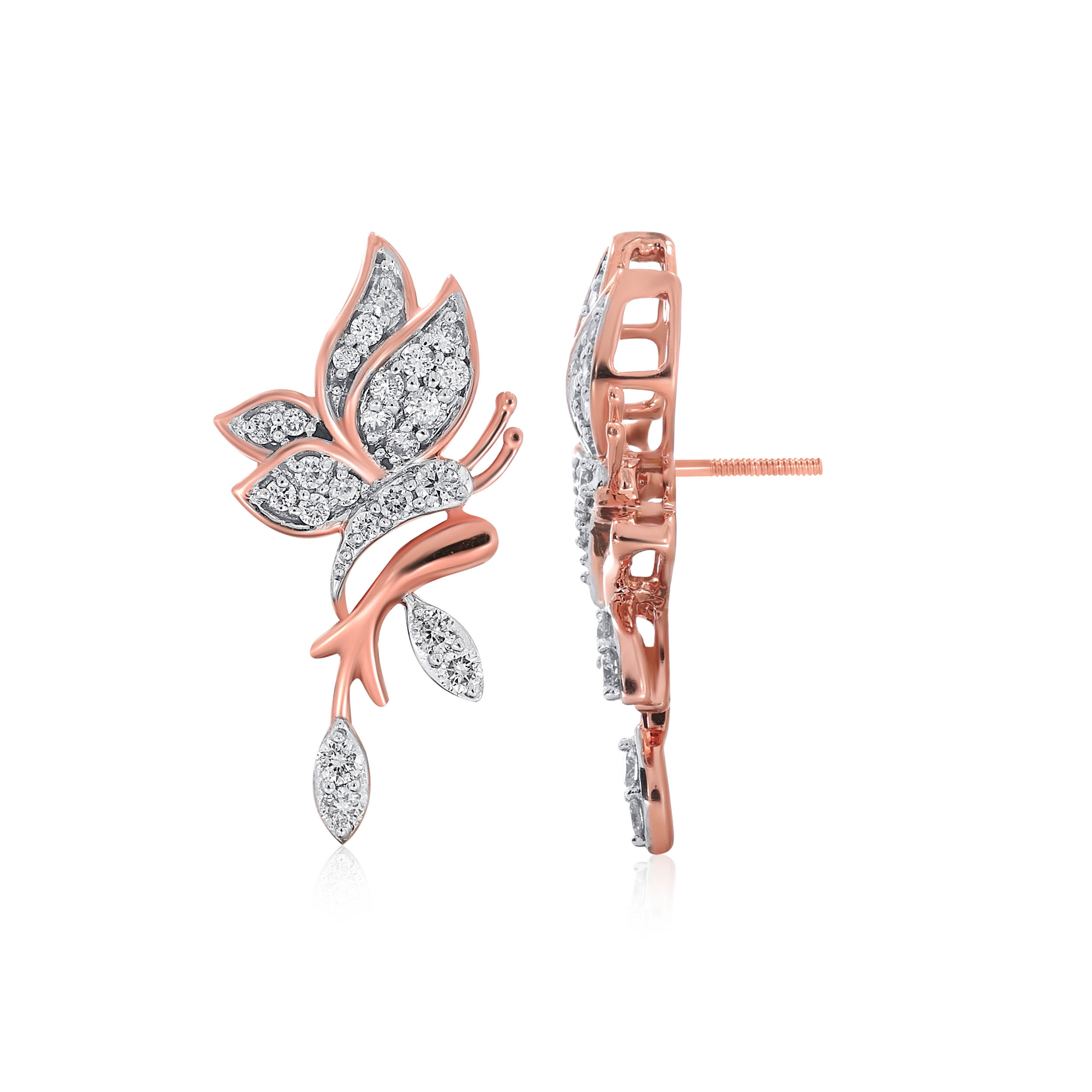 Fluttering Allure Diamond Studs - Senco Gold and Diamonds
