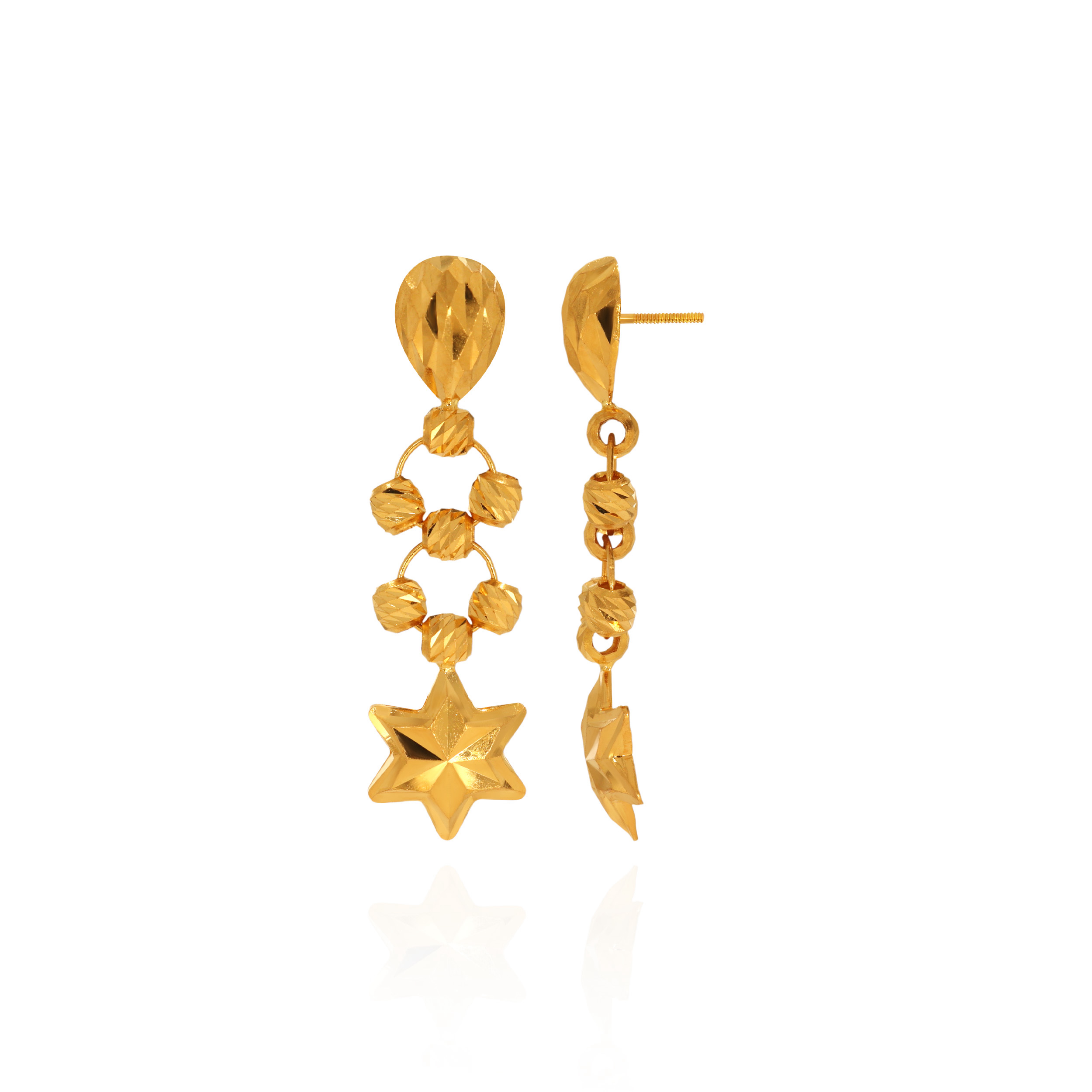 Starry Rhythm Gold Drop Earrings - Senco Gold and Diamonds