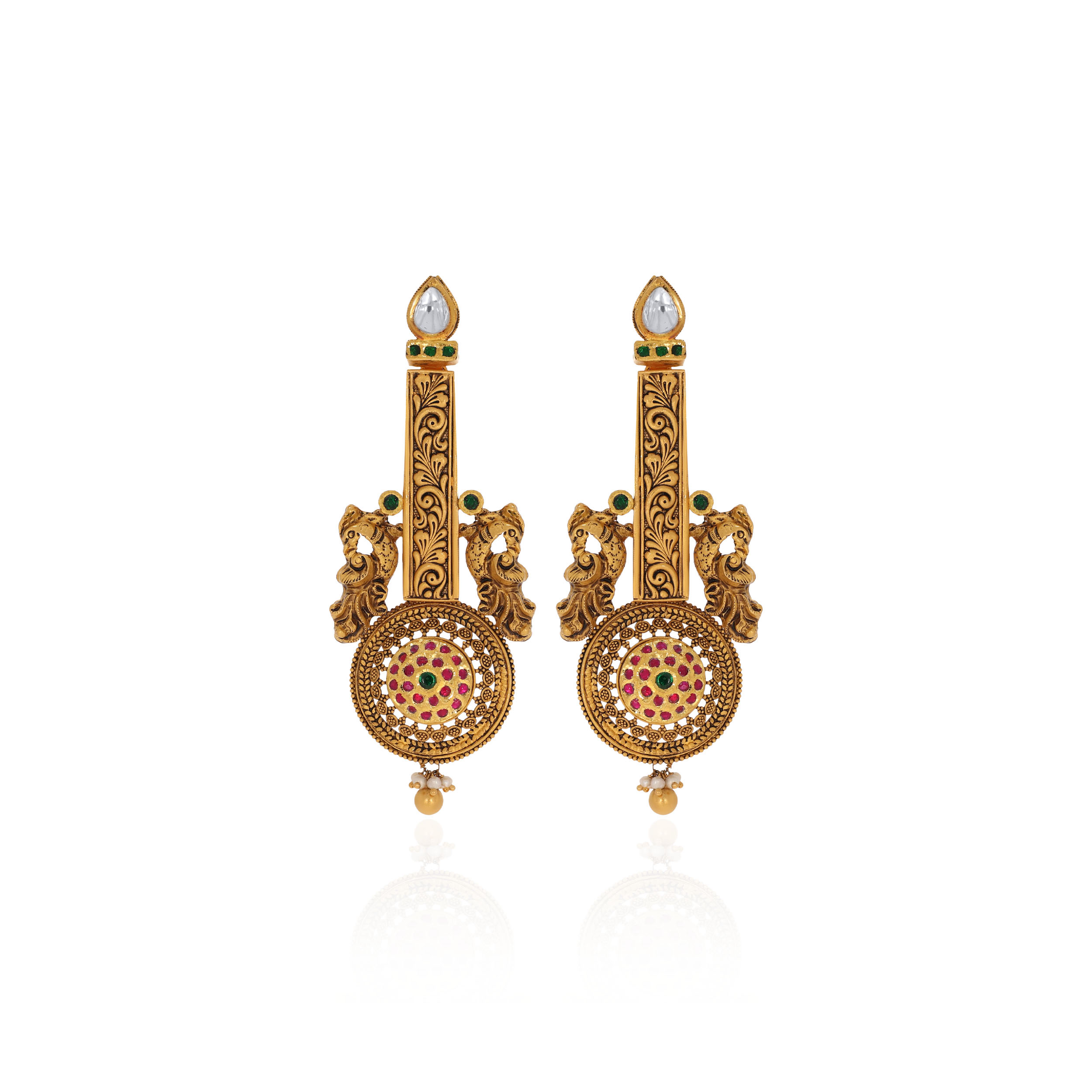 22K Yellow Gold Drop Earrings-GPGN-D000737563 - Senco Gold and Diamonds