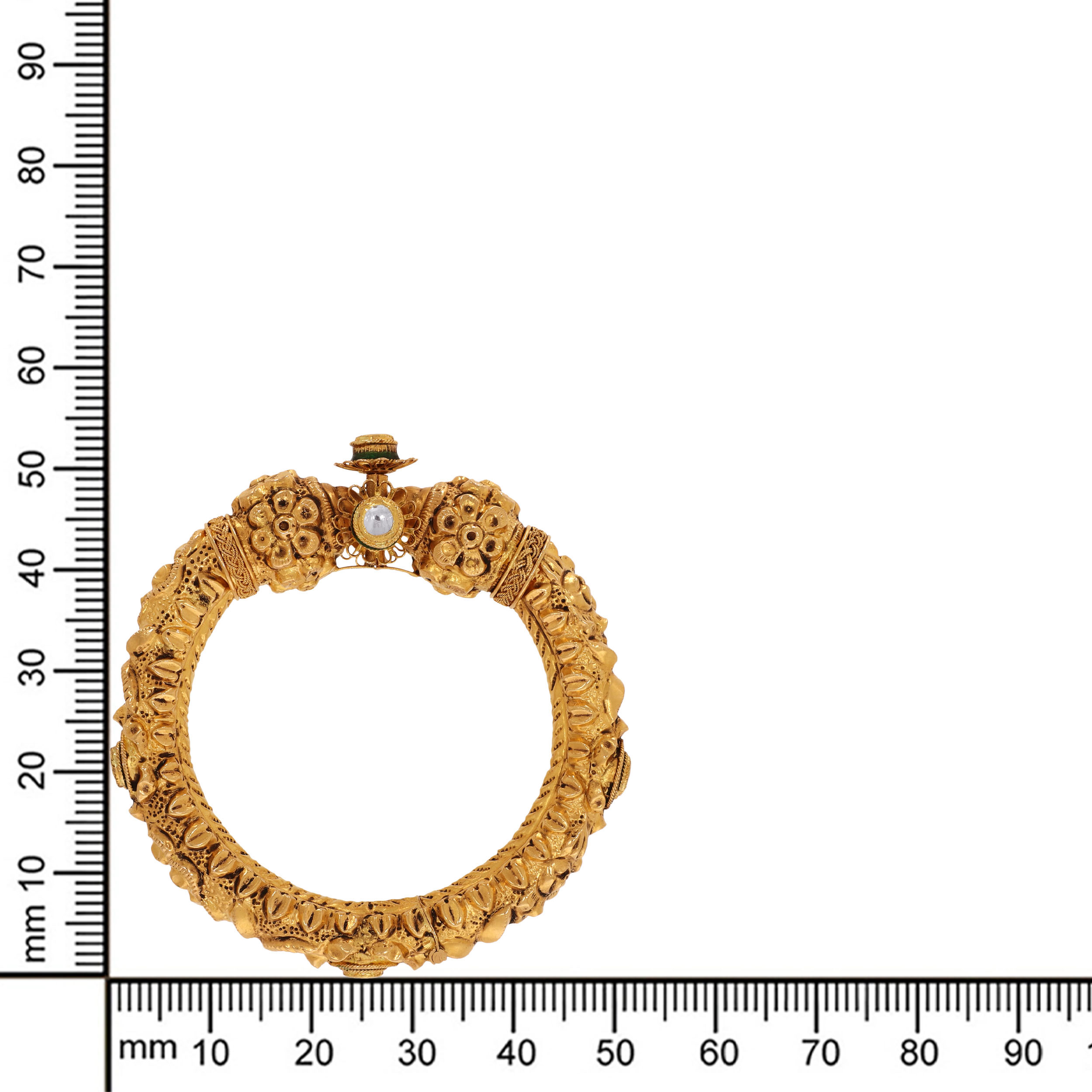 Majestic Antique Gold Solid Bangle - Senco Gold and Diamonds