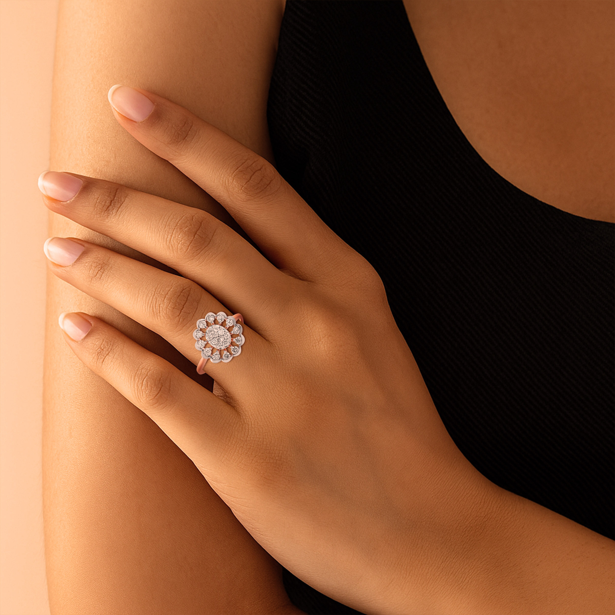 Scalloped Sparkle Diamond Ring - Senco Gold and Diamonds