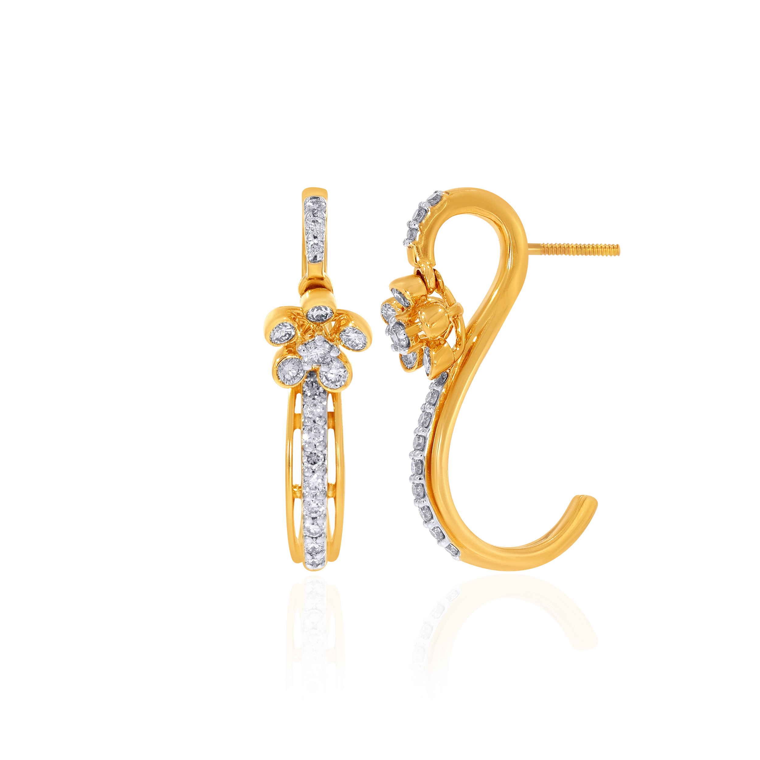 14K Yellow Gold Diamond Drop Earrings DT-D000749062 - Senco Gold and Diamonds