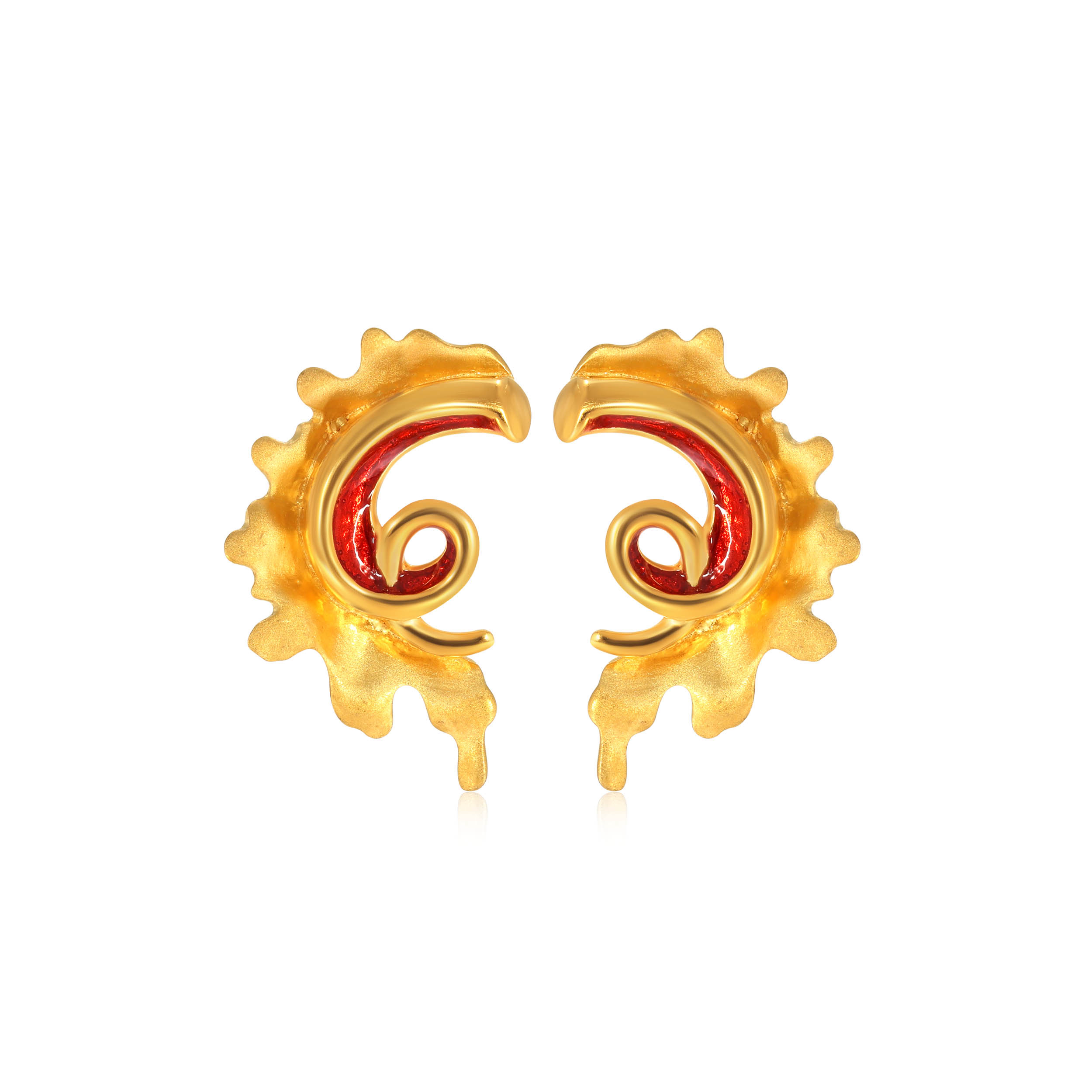 Fiery Drips Gold Studs - Senco Gold and Diamonds