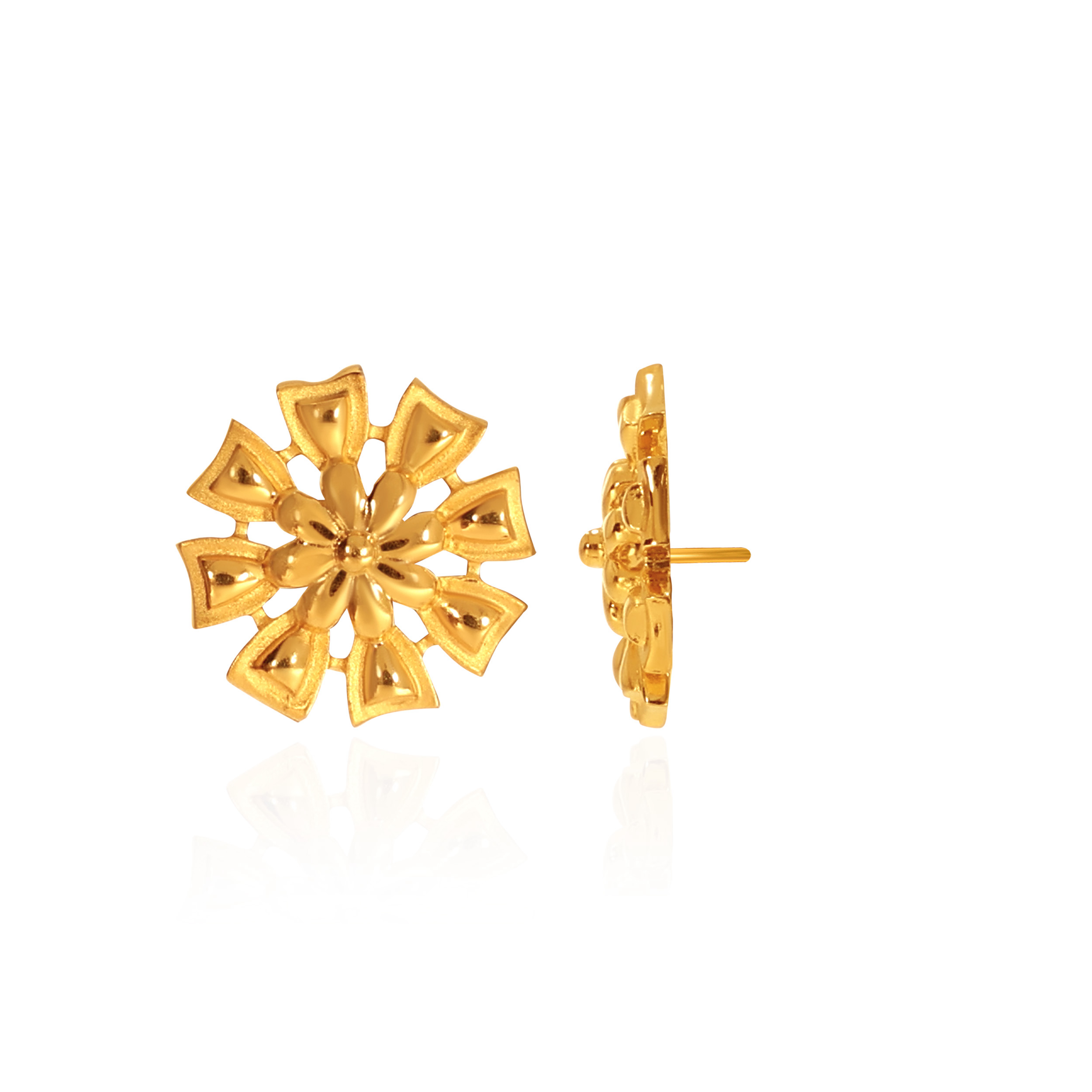 Petals Harmony Gold Studs - Senco Gold and Diamonds